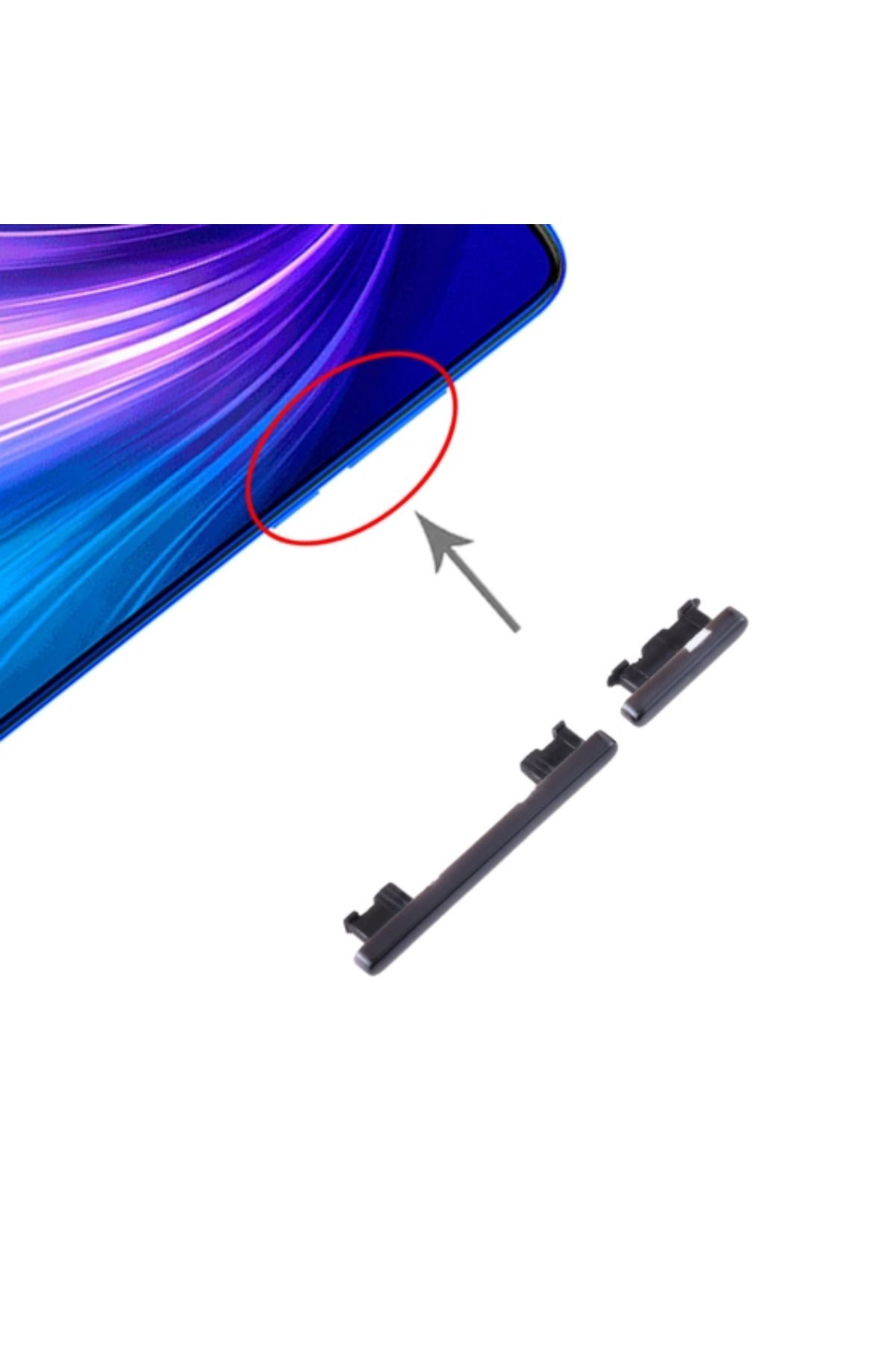 Nettech-Teknonet Xiaomi Redmi Note 8 Compatible Power and Volume Button - Black 3