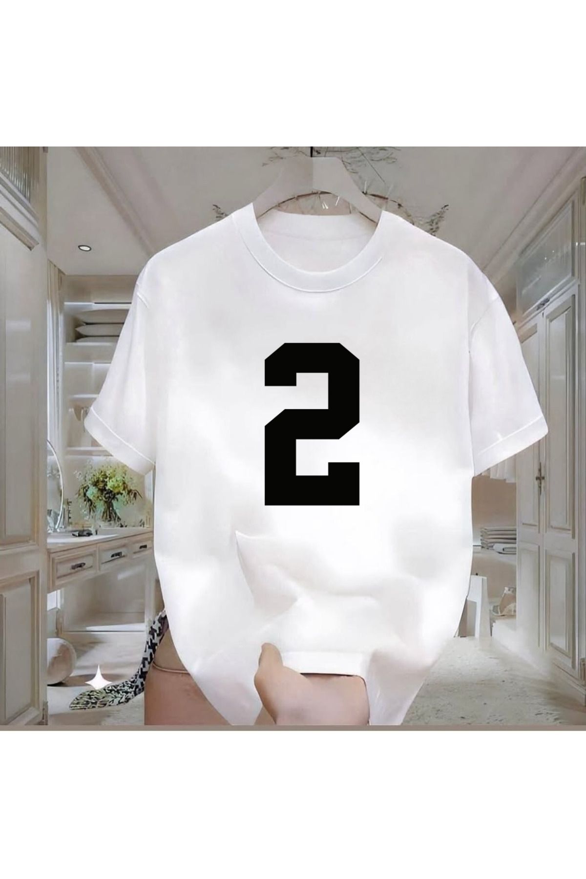 ROVELLA 2 Baskılı Beyaz Oversize Erkek Tshirt
