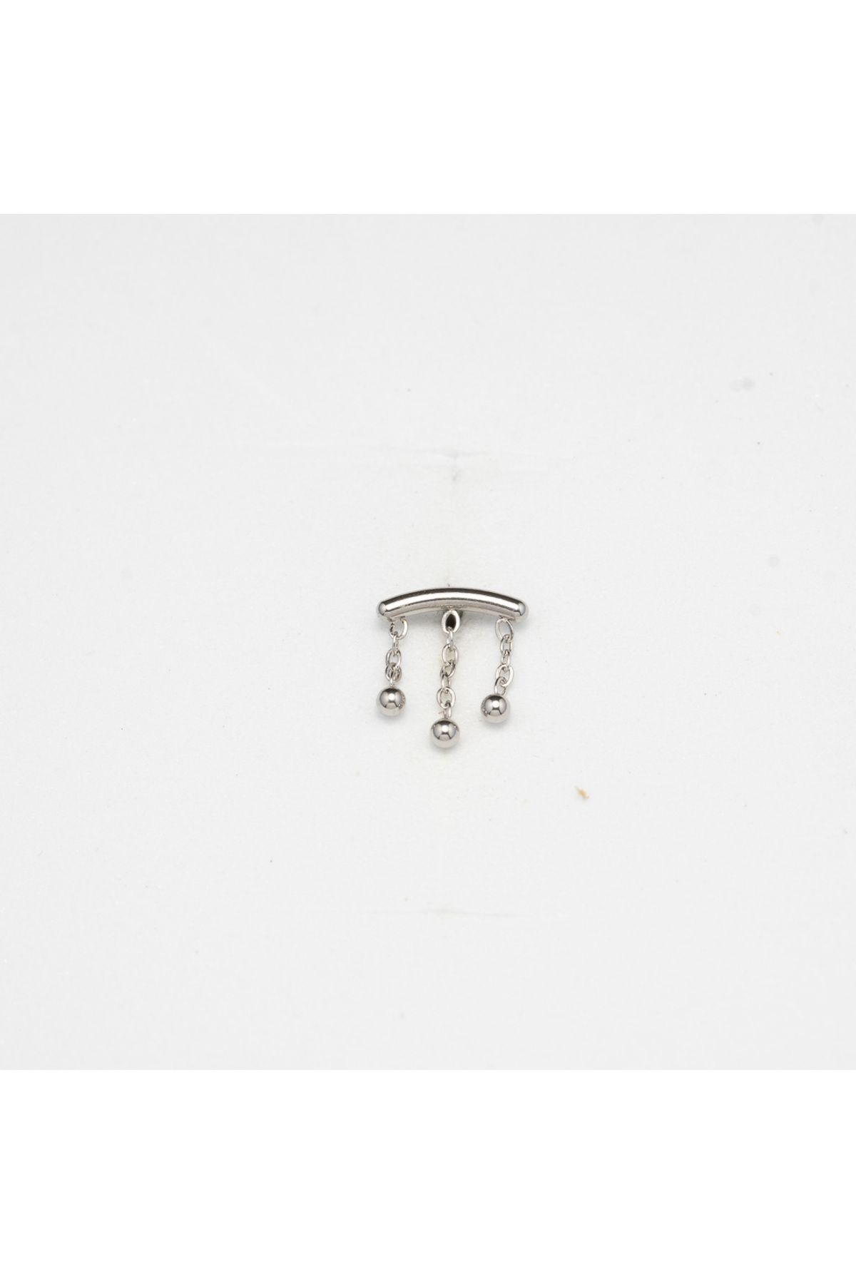 Piercing by Sever SALLANTILI ZİNCİRLİ TOPLU MODEL ÇELİK PIERCING… GÜMÜŞ/SILVER RENKLİ (TARGUS HELIX CONCH FLAT)