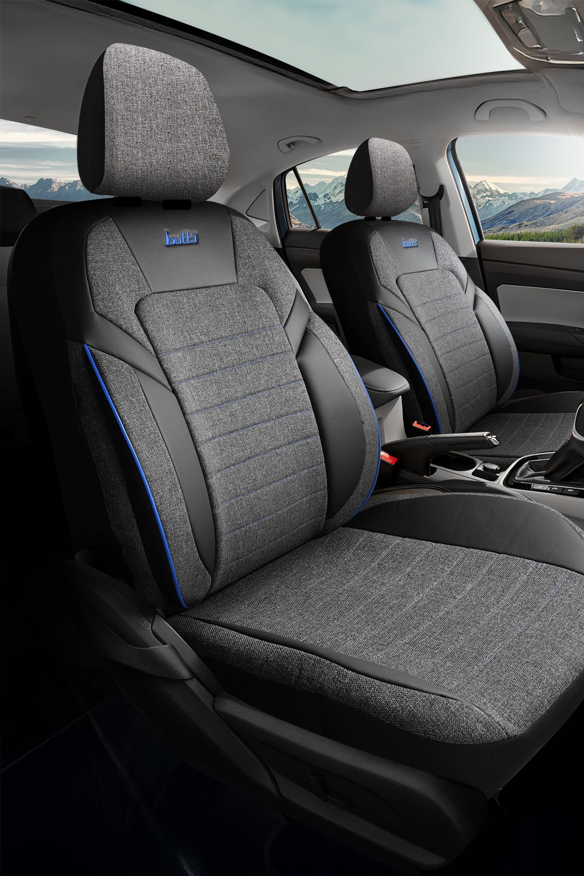 BOTİ Butti Lino Serisi Keten Oto Koltuk Kılıfı – Airbag Uyumlu Tam Set – Ön & Arka Koltuk