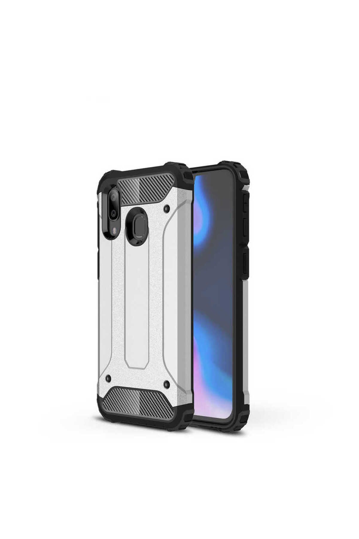 halkhouse Galaxy A40 Kılıf Zırh Tank Sert Korumalı Silikon Crash Silikon Kapak