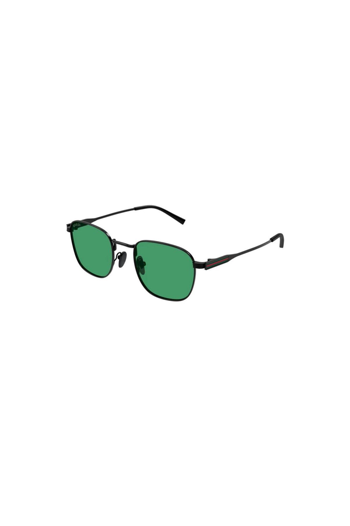Gucci GG 1876S 004 50 Unisex Kare Siyah Metal Güneş Gözlüğü