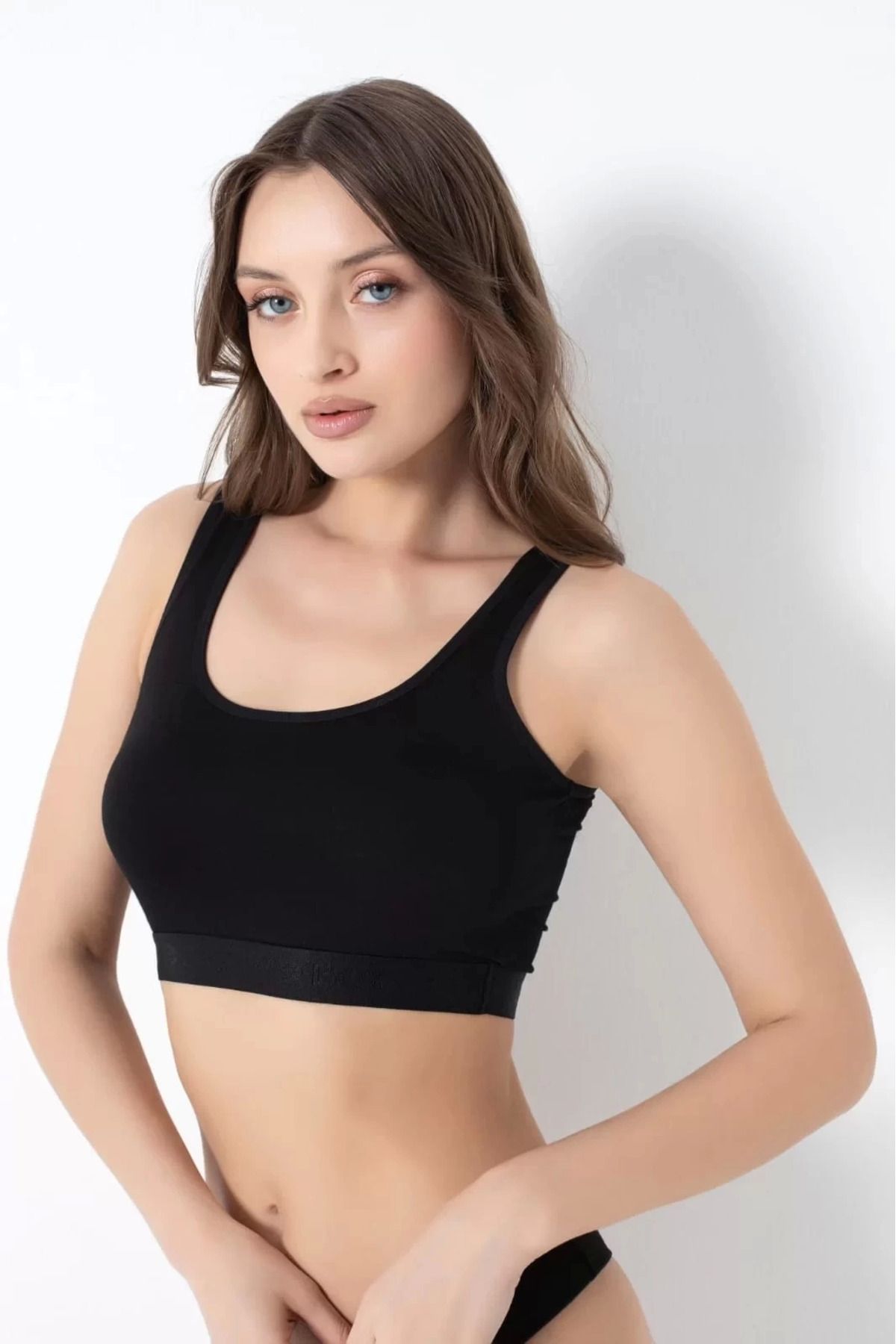 Modafiks G-Box 941 Bambu Kalın Askılı Pedli Büstiyer - Siyah - M