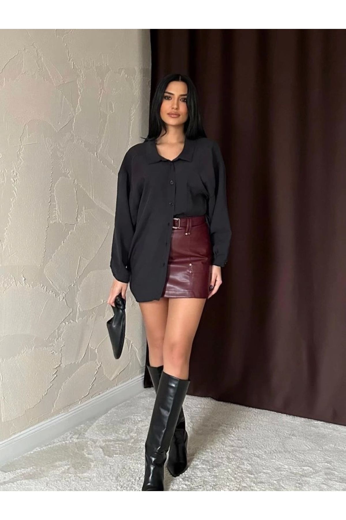 POLEXP Siyah Salaş Gömlek