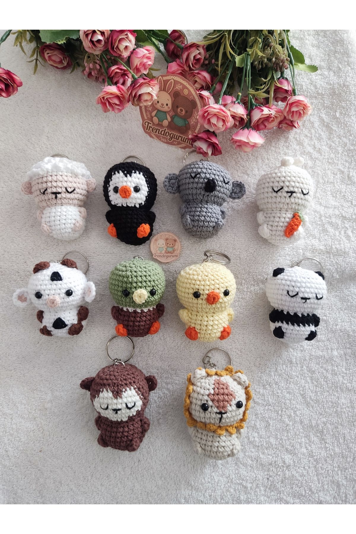 Engin TT Amigurumi 10 Adetli El Emeği Oyuncak Anahtarlık Hediyelik No-9