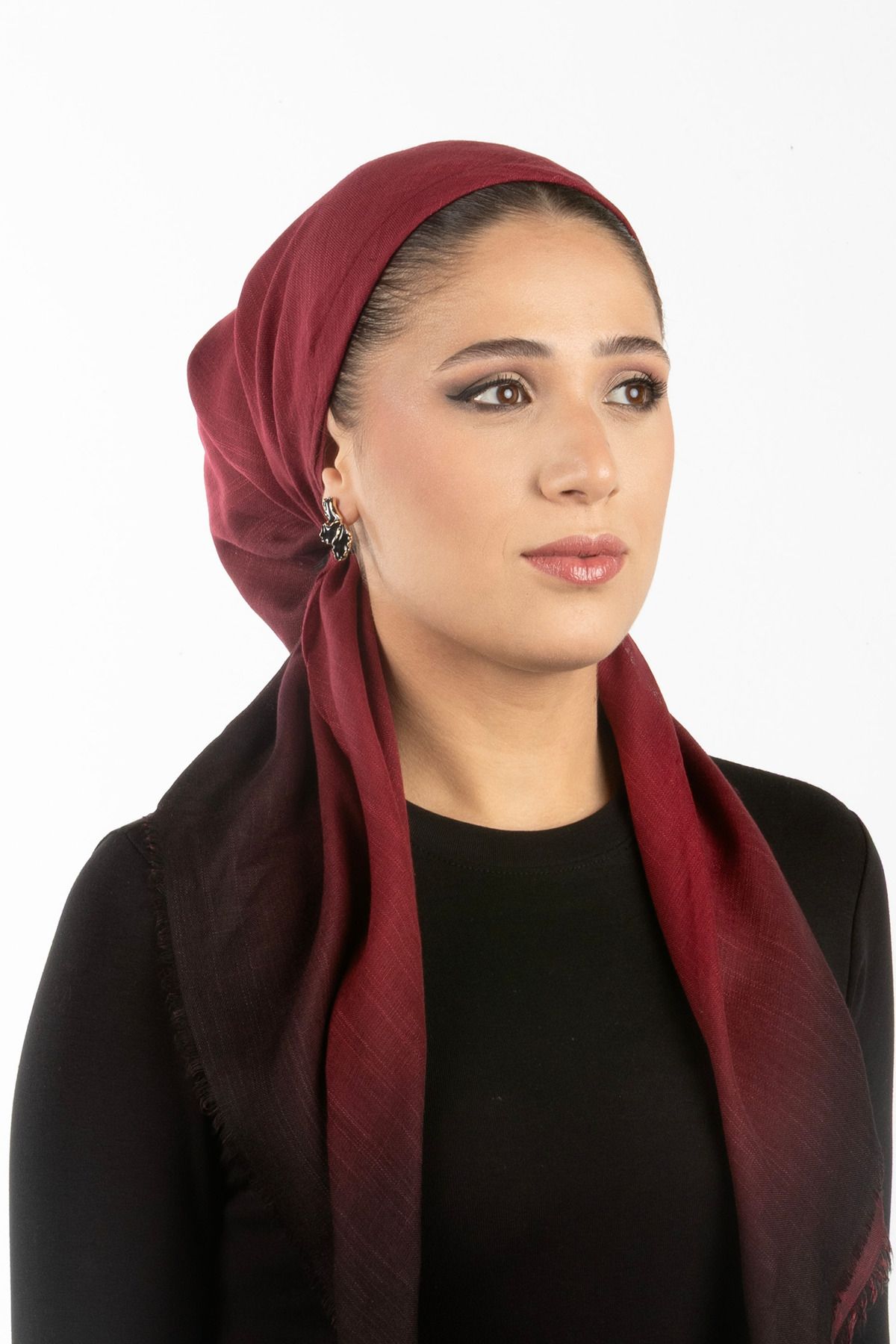 safura-New Design Plug-And-Play Bonnet Scarf - Gradient Pattern, Adjustable Neck Elastic, Anti-Slip Velvet Stripe 2