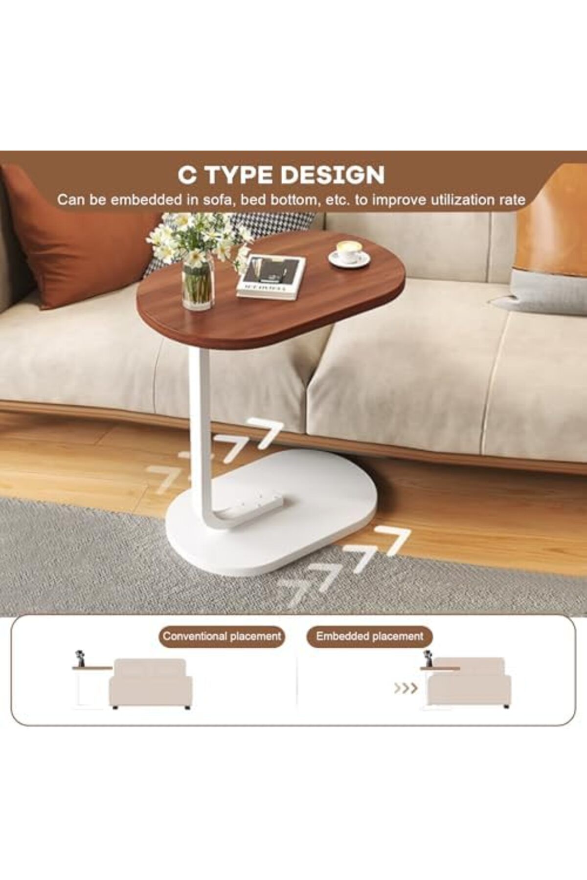 Generic-Side Tables for Small Spaces，Sofa Side Table Small Coffee Table Anti-Rust Waterproof, End Tables 8
