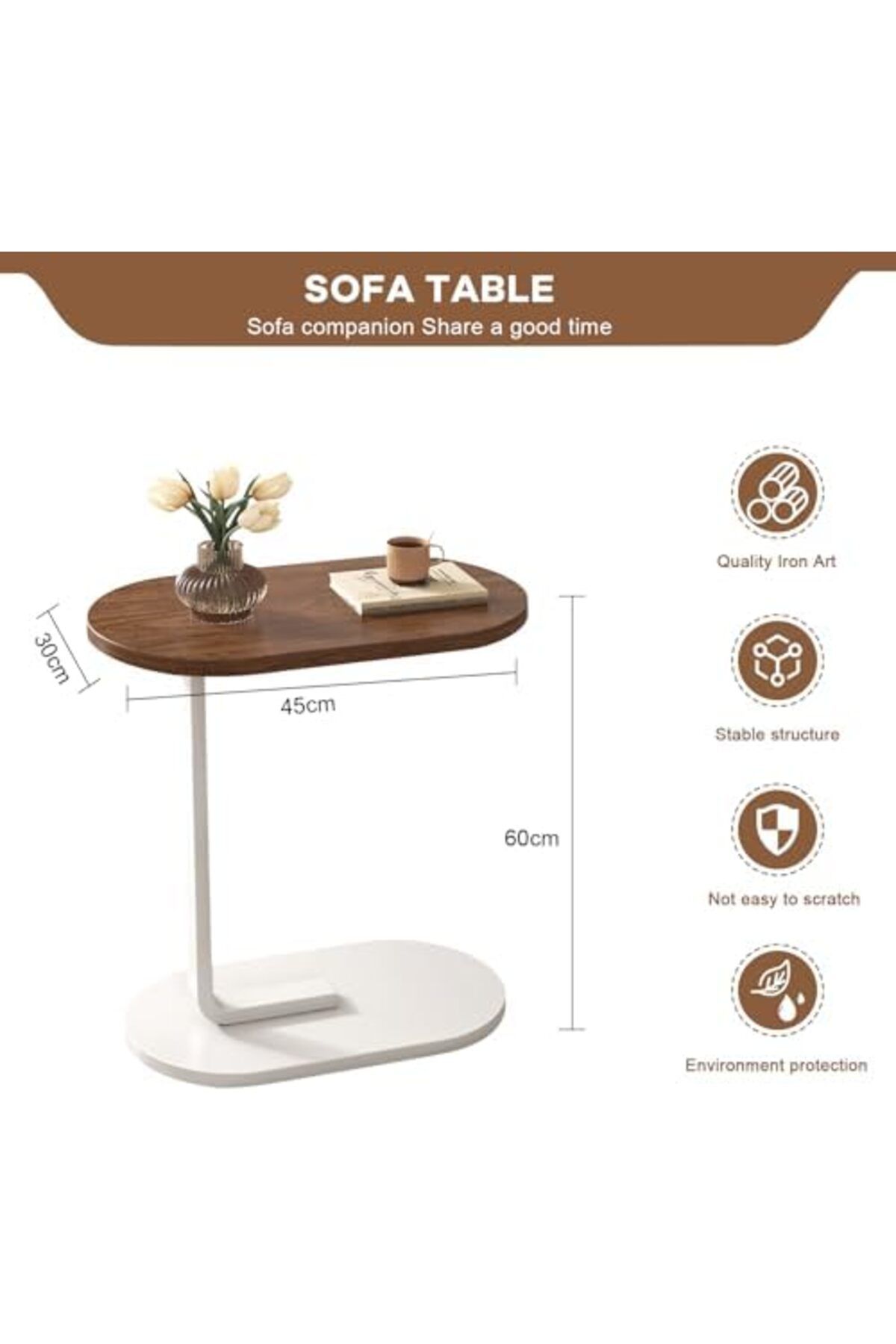 Generic-Side Tables for Small Spaces，Sofa Side Table Small Coffee Table Anti-Rust Waterproof, End Tables 4