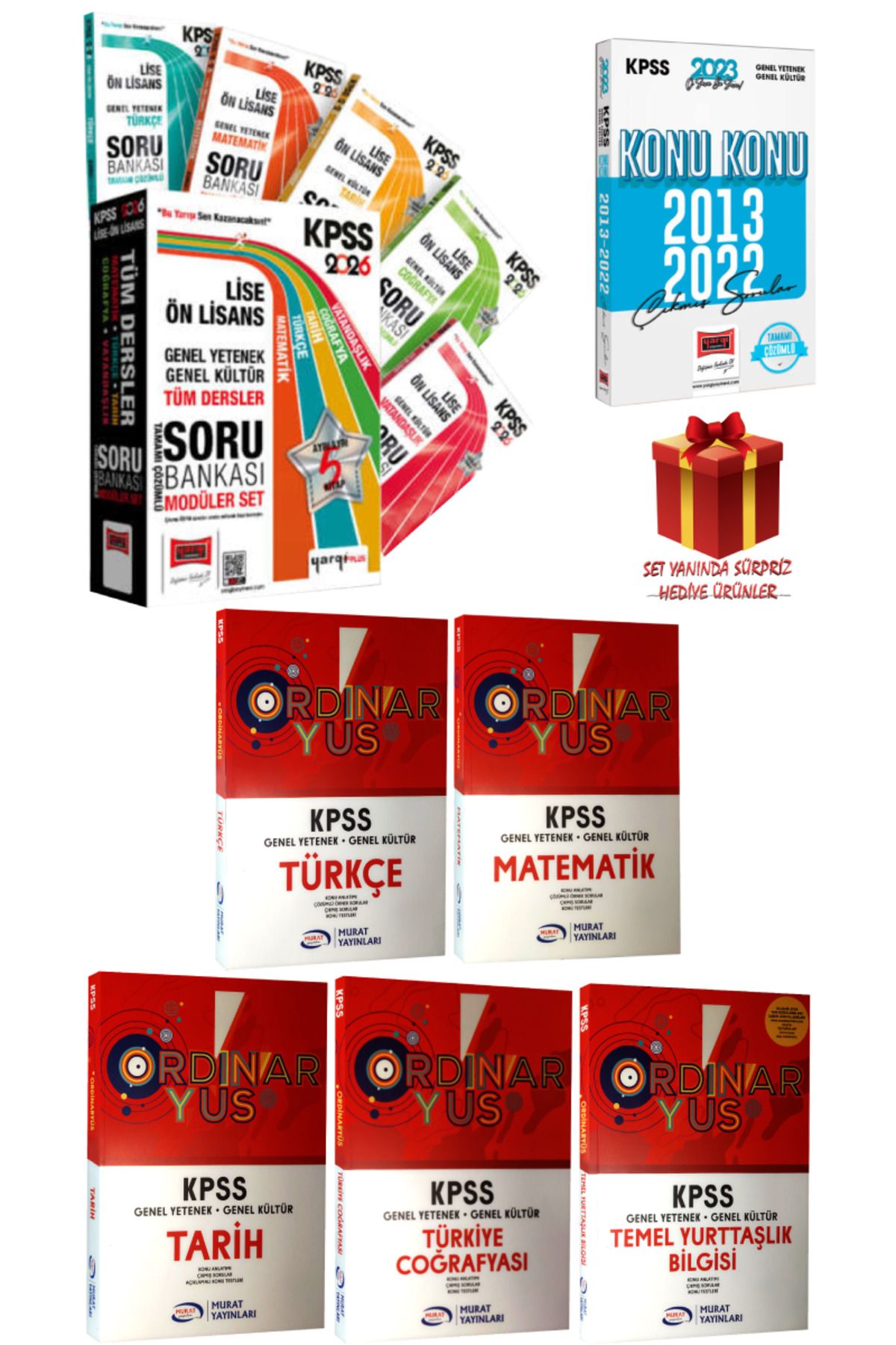 Yargı Yayınları 2026 KPSS Lise Ön Lisans Tüm Dersler Soru Bankası Modüler+ Çıkmış Soru+Ordinaryus Konu Anlatımlı Set