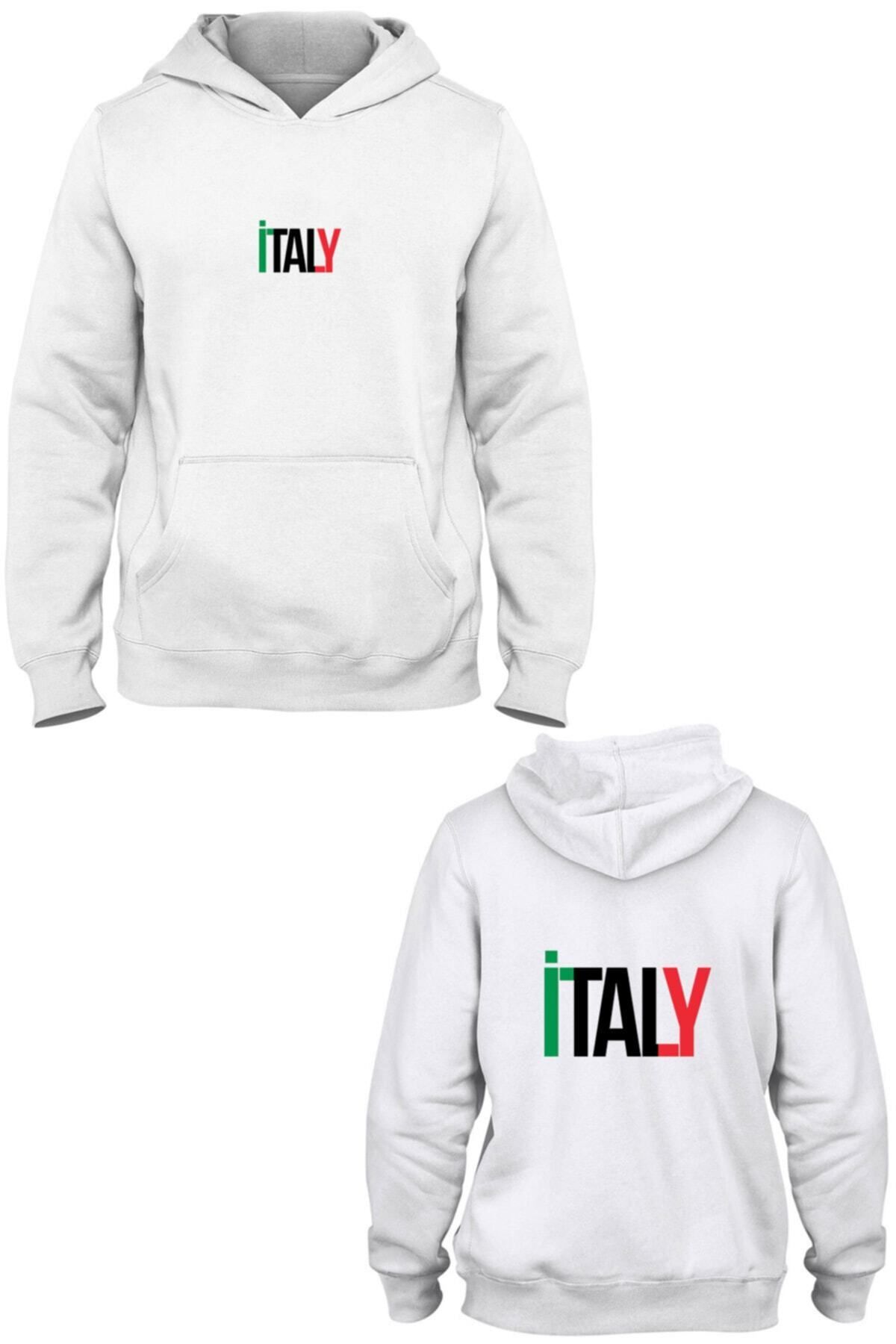 Pisa Art Italy Ön Arka Baskılı Kanguru Cepli Kapşonlu Sweatshirt Bll2159