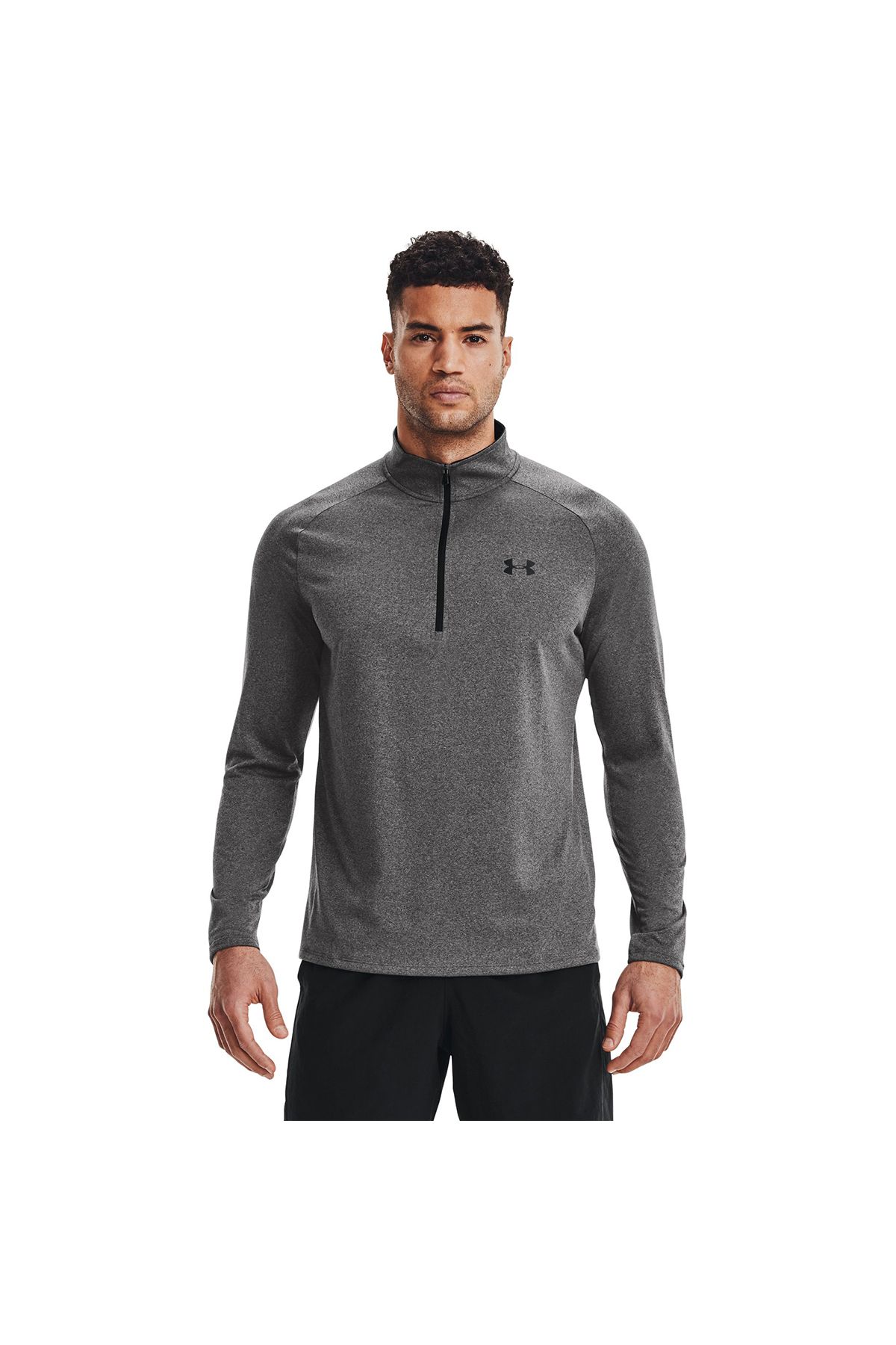 Under Armour Tech 2.0 1/2 Zip Erkek Gri Yuvarlak Yaka Tişört