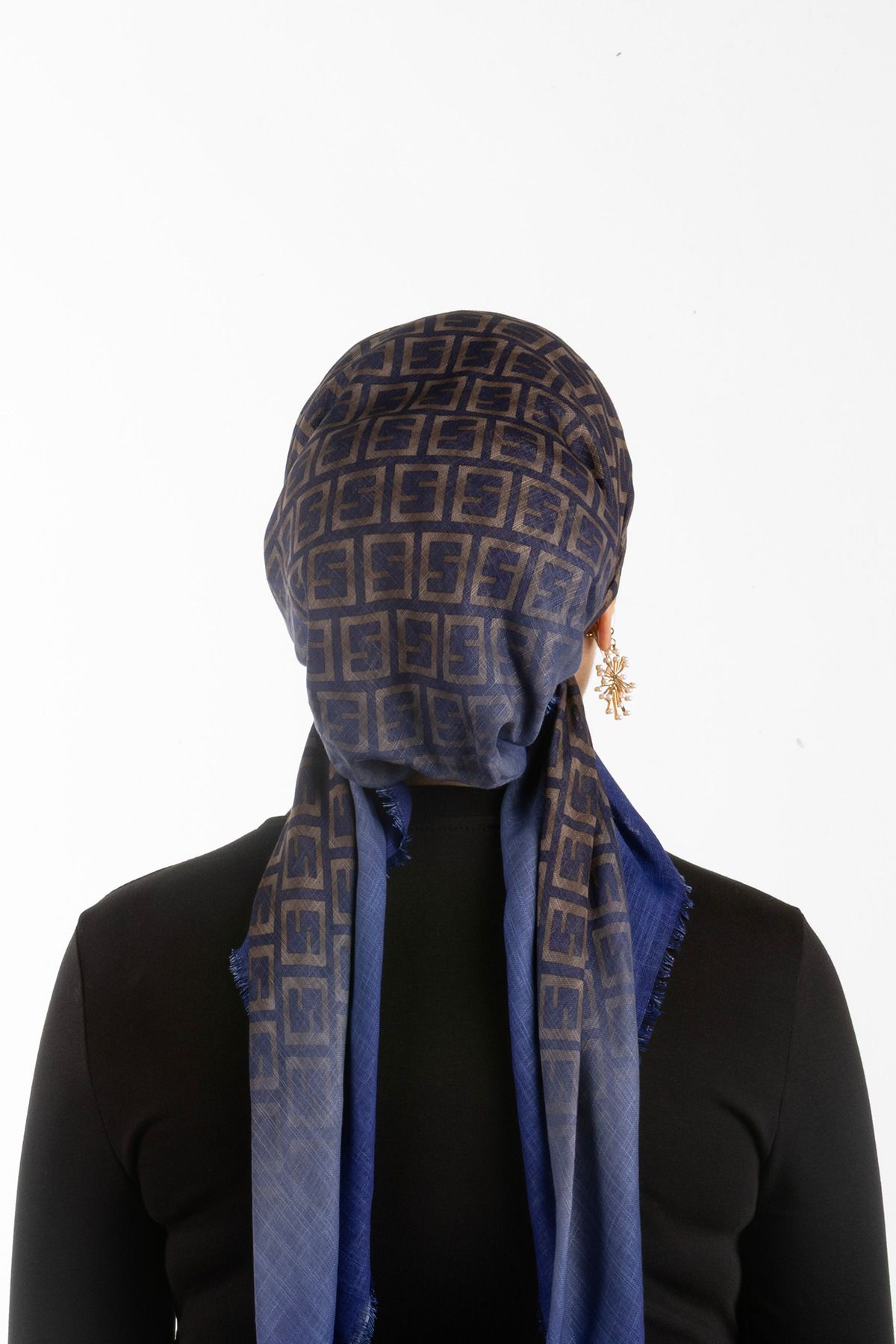 safura-New Design Plug-And-Remove Bonnet Scarf - Gradient Pattern, Adjustable Neck Elastic, Anti-Slip Velvet Stripe 3
