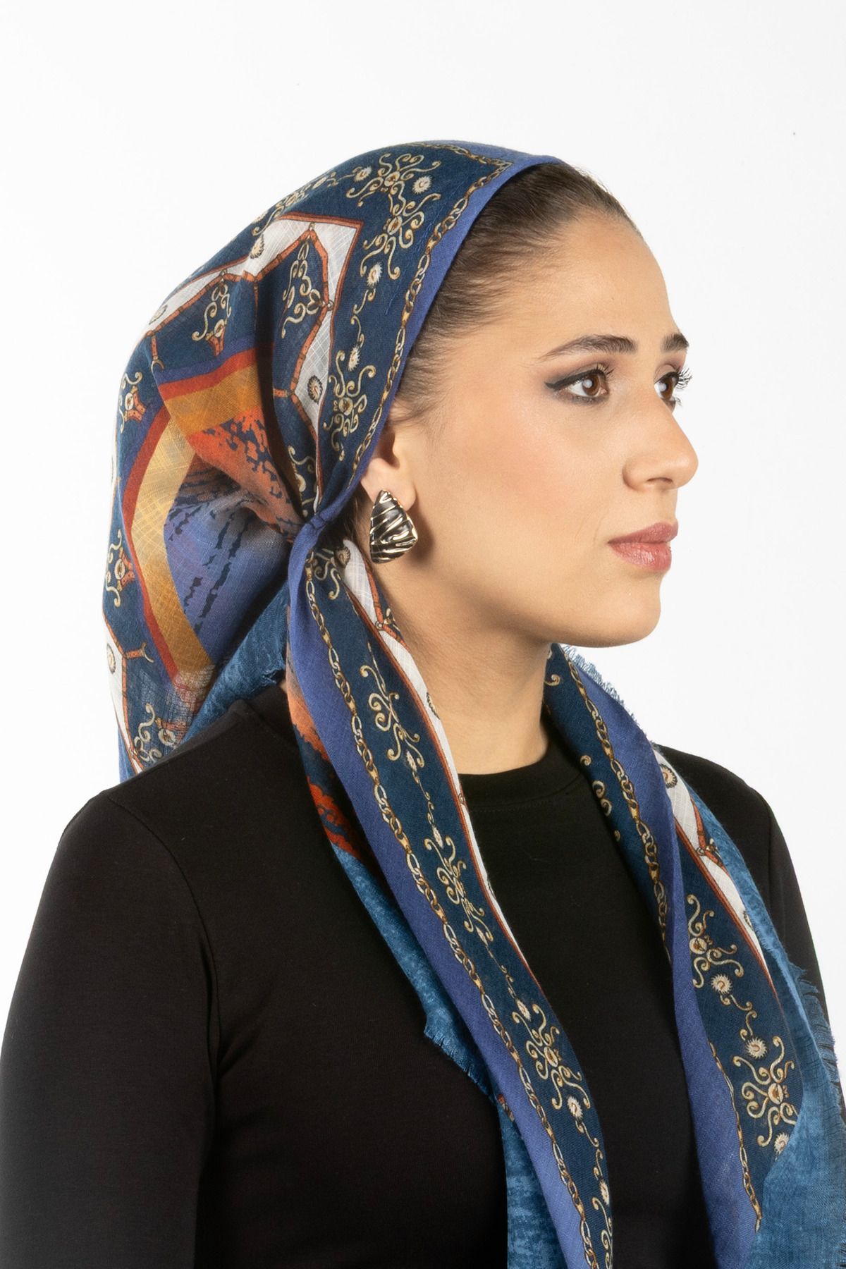 safura Yeni Özel Tasarım Bone Eşarp - Desenli, Ayarlanabilir Ense Lastik, Kaymaz Kadife Şerit