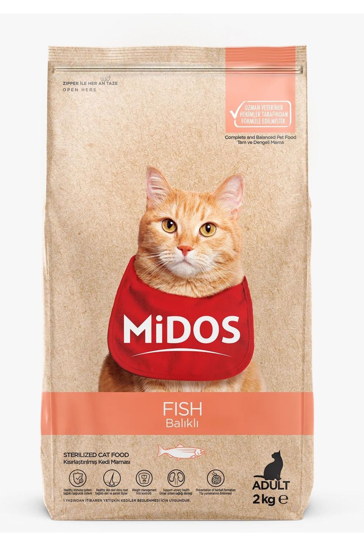 PERİTAS MİDOS BALIKLI PİRİNÇLİ KEDİ MAMASI 2 KG