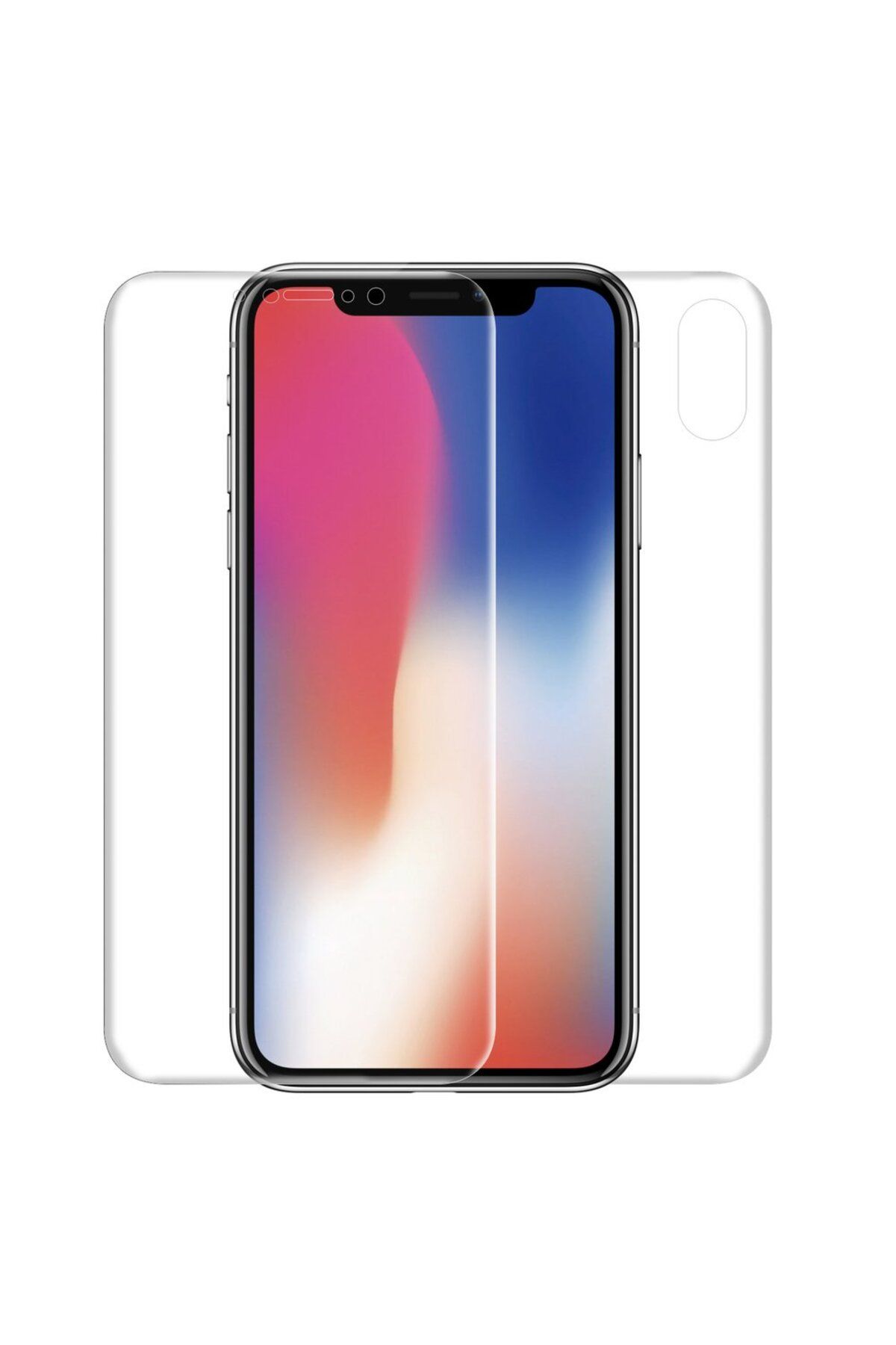 Ehr. Ehr. iPhone X/XS ile Uyumlu Ön Arka Koruma Full Body Jelatin