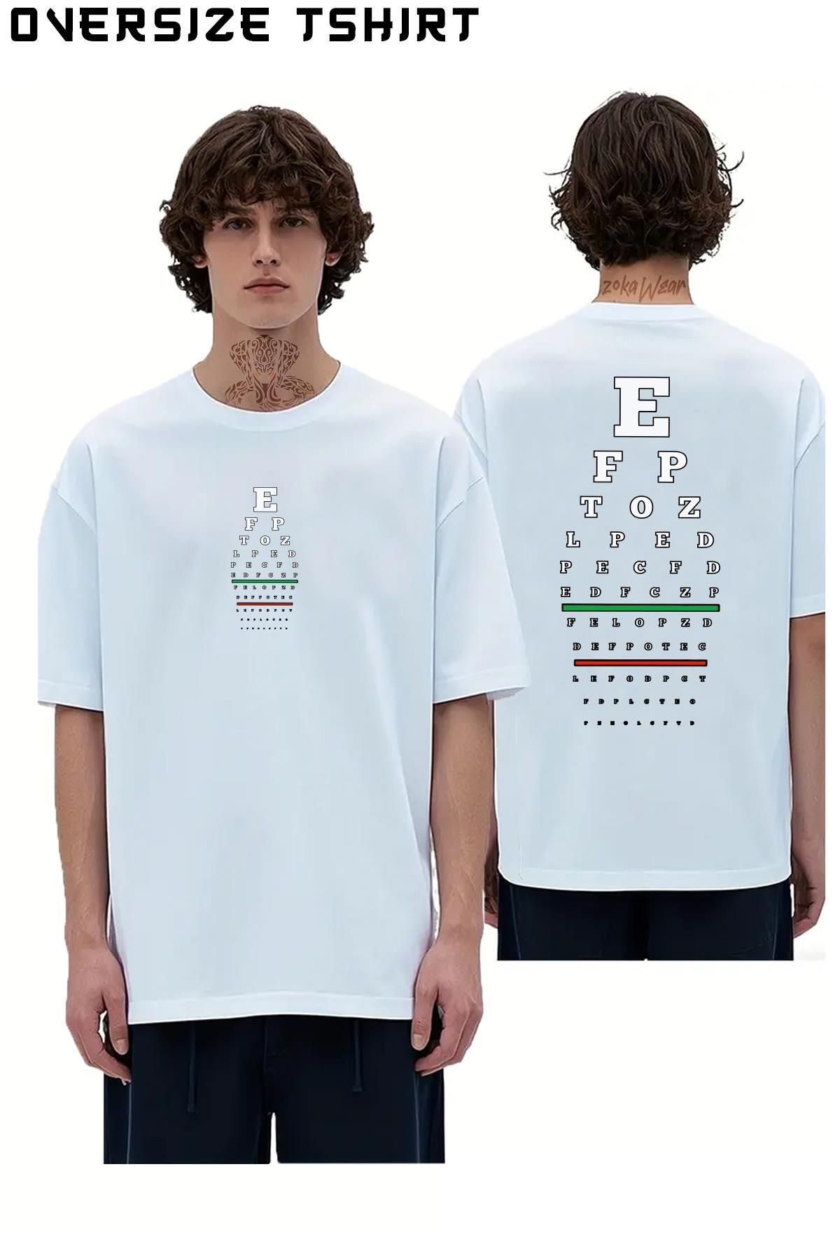 ZOKAWEAR Gözlükçü Sırt Baskılı Oversize Tişört