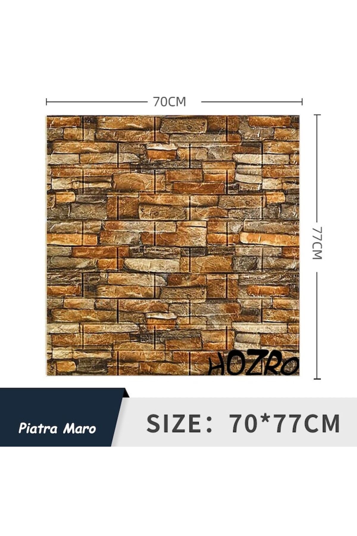 HOZRO-Set of 50 x HOZRO self-adhesive 3D wallpaper, Brick imitation pattern 3