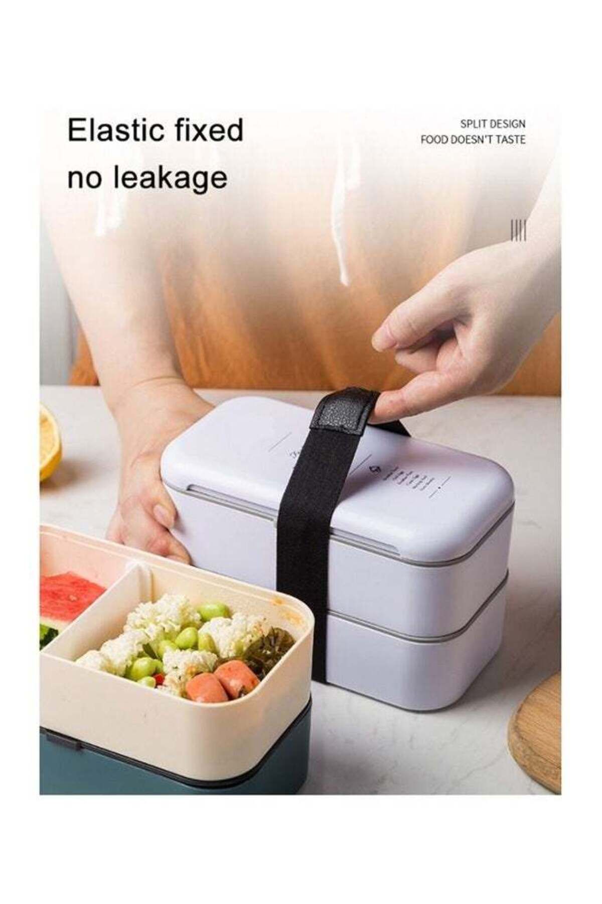 COOYA-Lunch Box with Lid, Double-Layer Leak-Proof, Can Keep Food Warm, With Storage Bag, Easy to Clean 1
