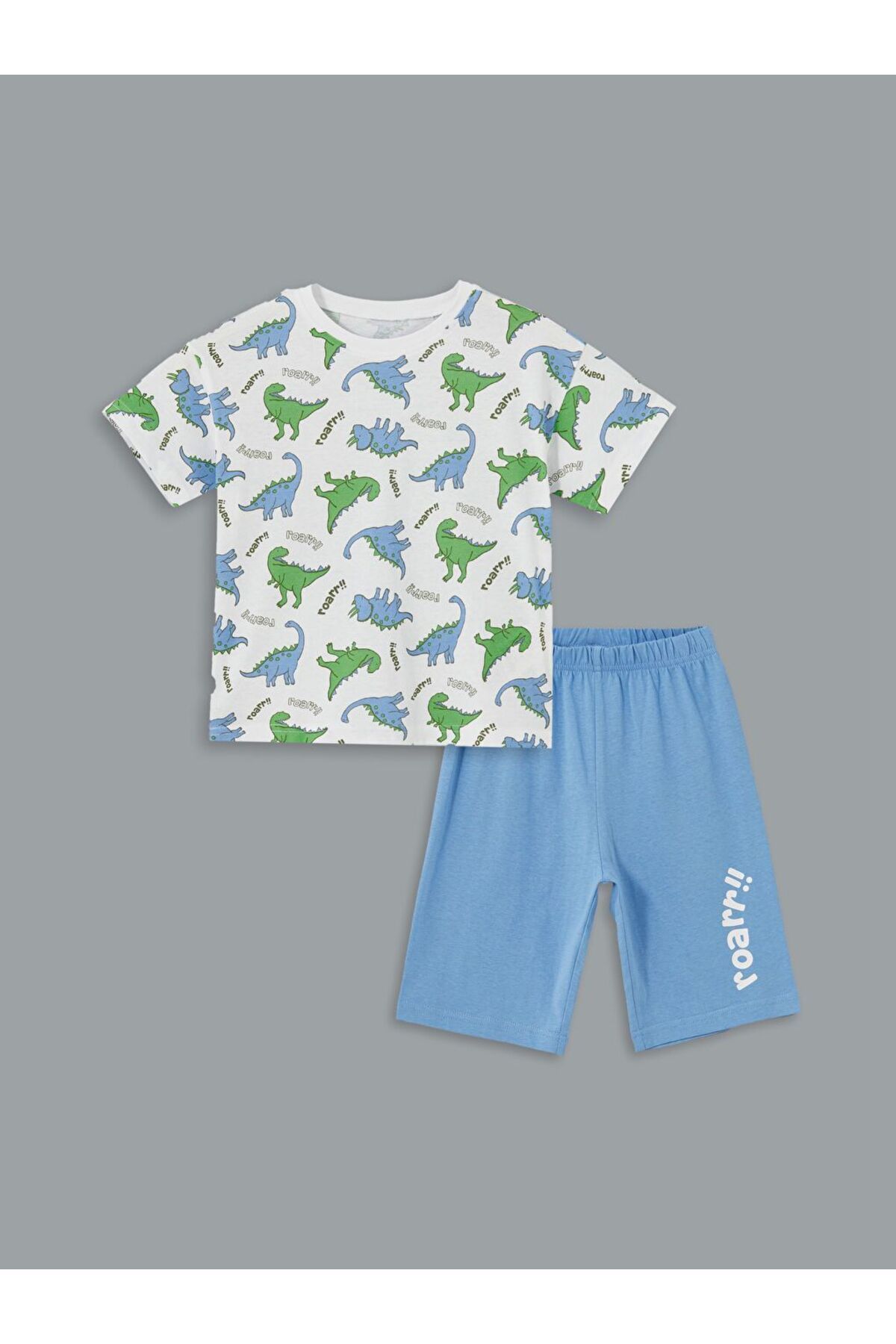 LC Waikiki LCW Kids Bisiklet Yaka Baskılı Erkek Çocuk Tişört ve Şort 2'li
