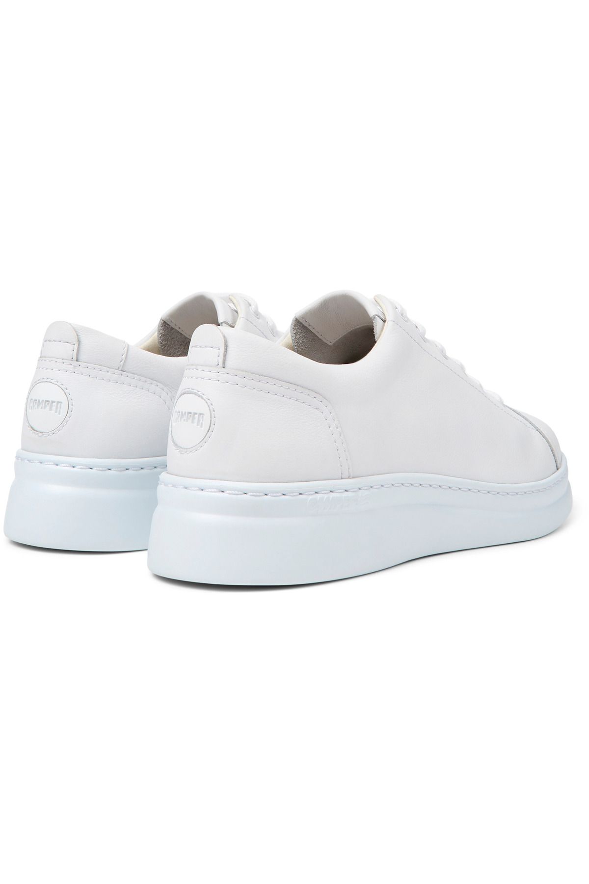 CAMPER-Women's White Platform Sneakers, Hook And Loop, Daily Comfort, Classic Genuine Leather Runnerup 4
