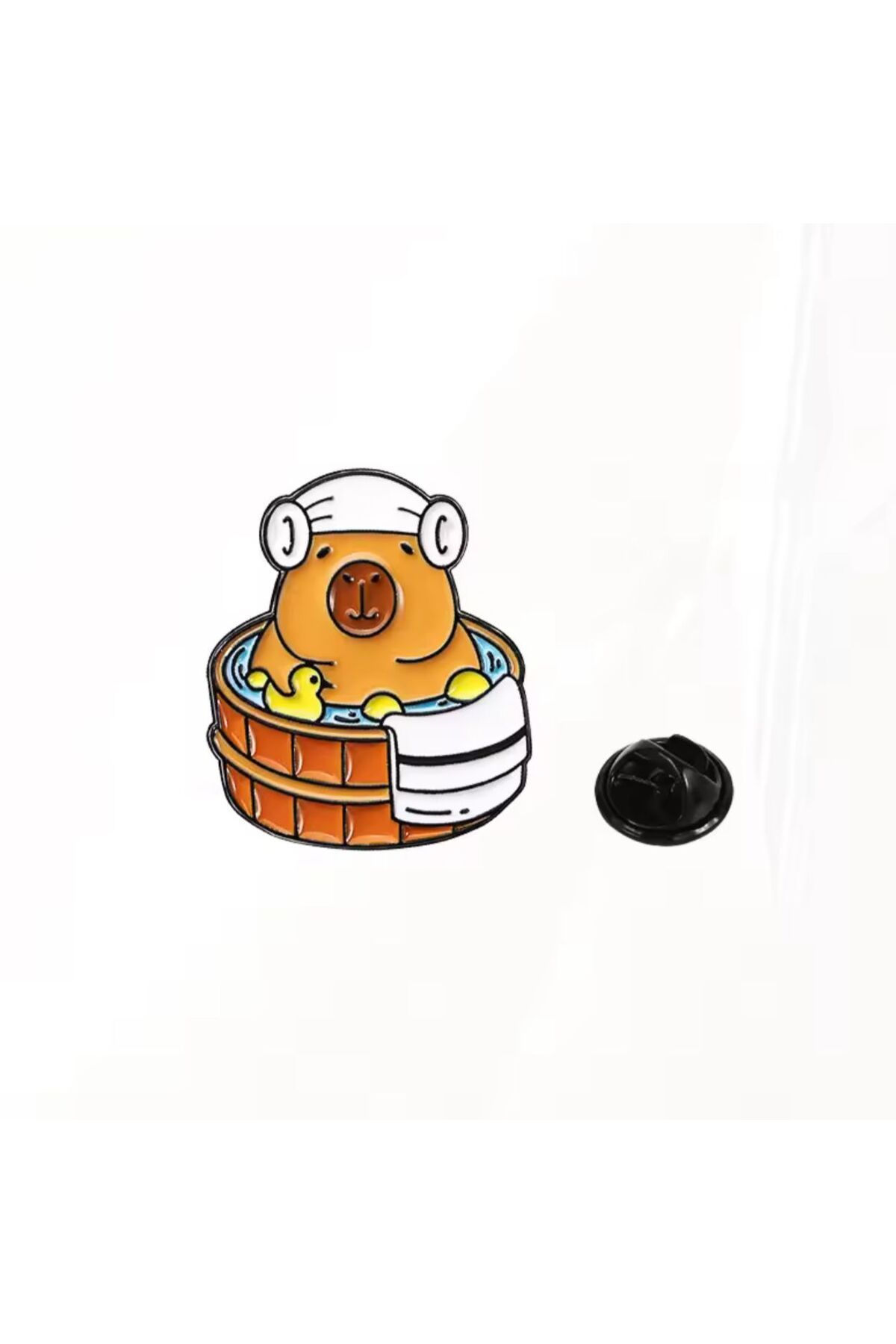 OZN AKSESUAR Capybara kadın broş, çocuk broş, iğneli broş, klipsli broş yaka broşu, çeket yaka iğnesi, mineli B77