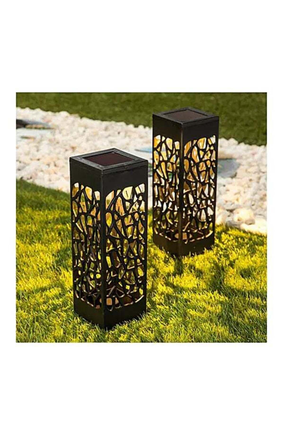 Butik Dekoratif Solar Güneş Enerjili Bahçe Aydınlatması Yürüyüş Yolu Seti (6 Adet)