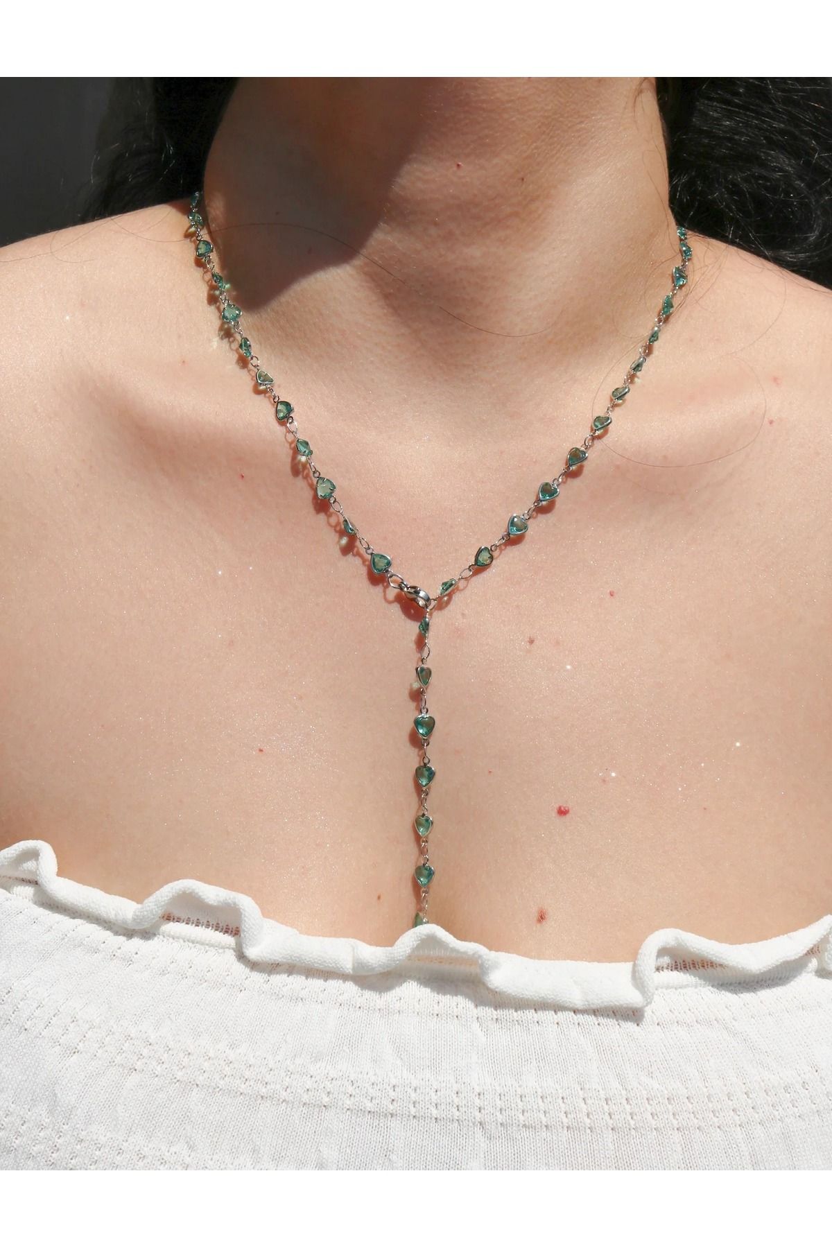 Reorah Collection Blue Heart Shine Y Kolye