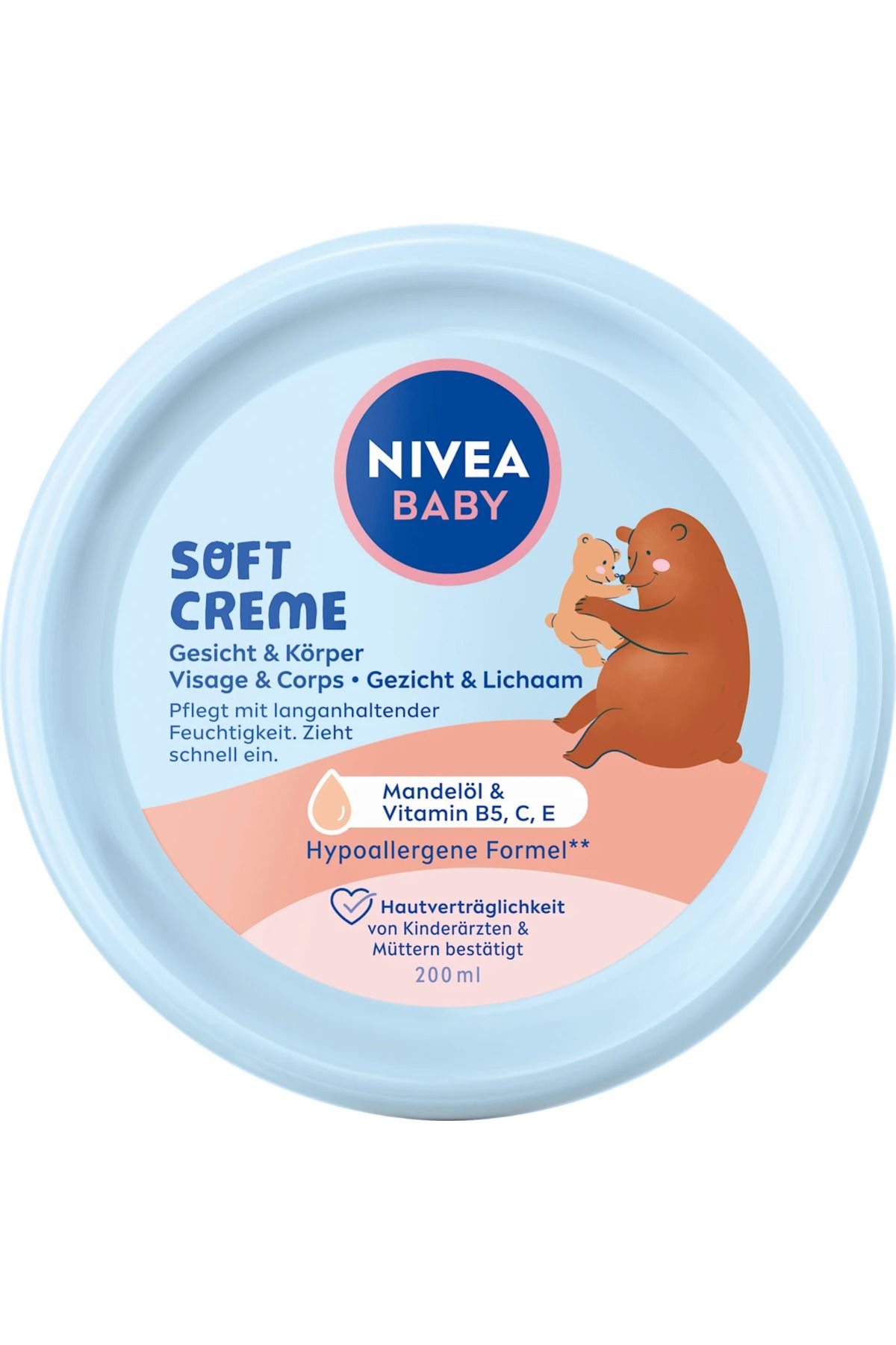 Nivea Baby Günlük Yüz ve Vücut Koruma Soft Krem 200 Ml, Bebek Nemlendirici