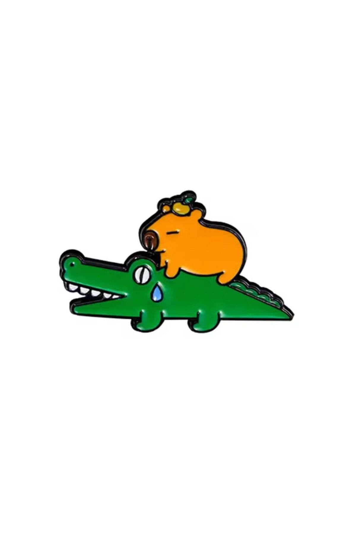 OZN AKSESUAR Capybara kadın broş çocuk broş, iğneli broş, klipsli broş yaka broşu, çeket yaka iğnesi, mineli B181