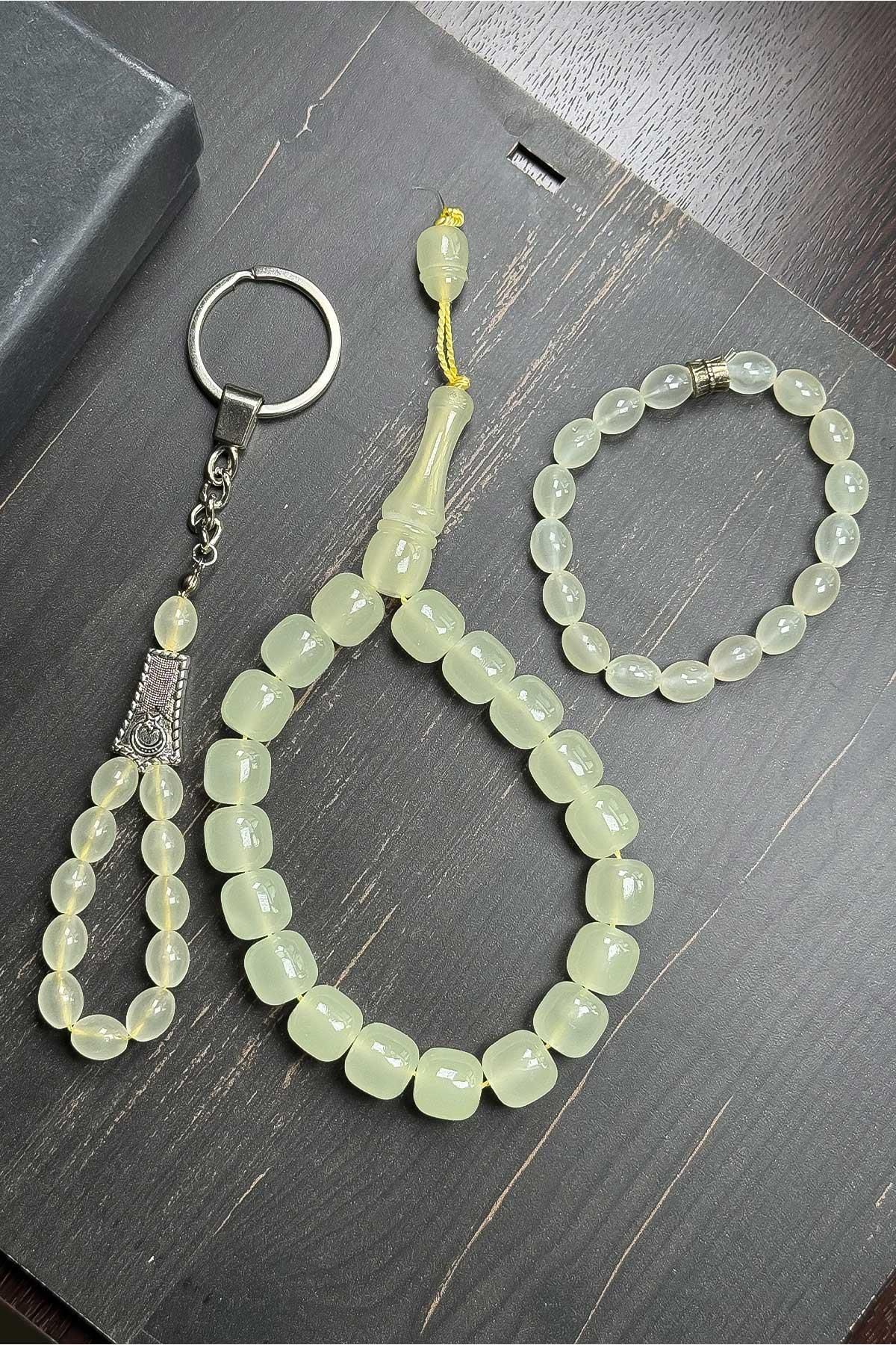 TESBİHKENTİ Kedi Gözü Tesbih - Anahtarlık - Bileklik Seti