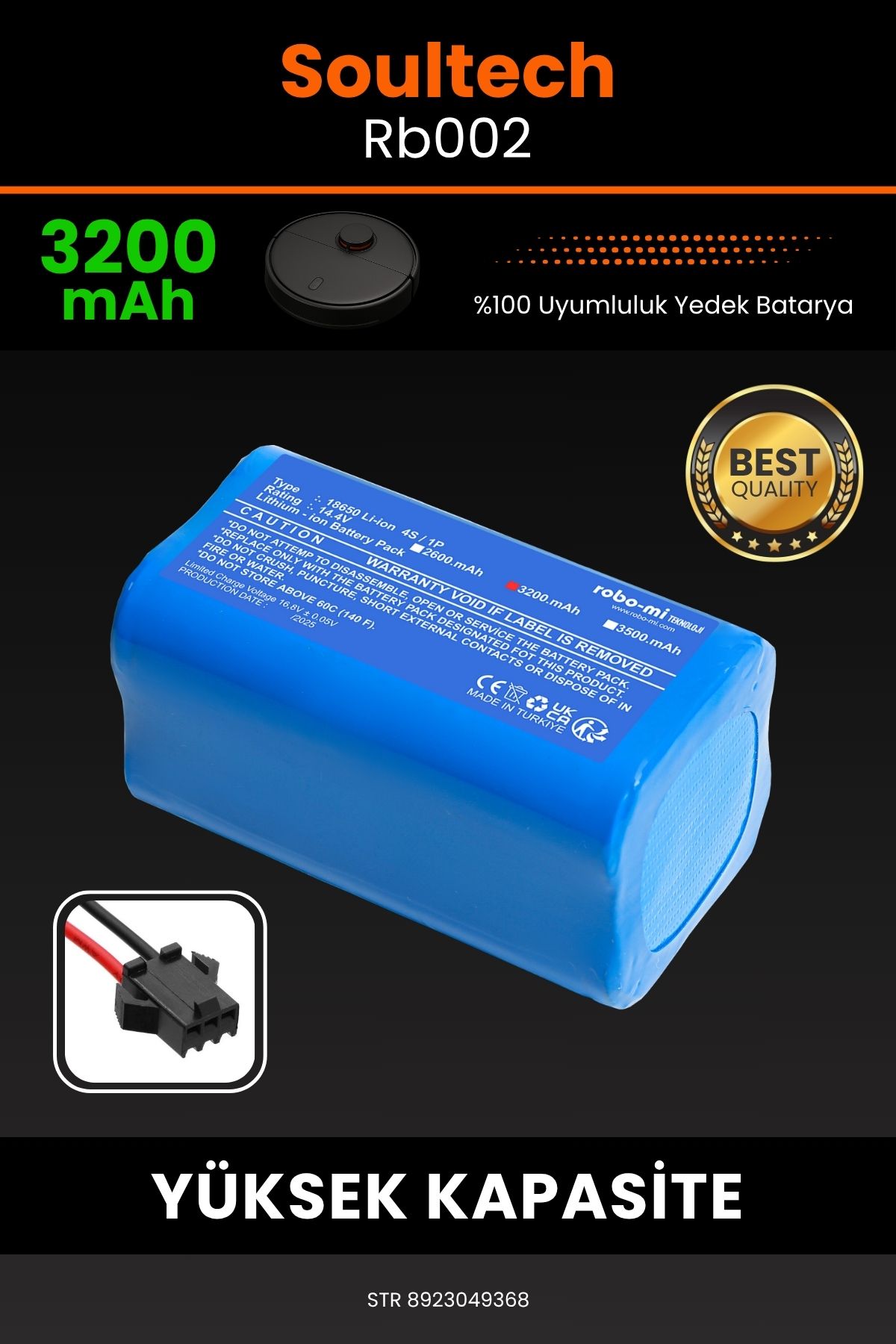 robo-mi Soultech Rb002 3200mAh Robot Süpürge Bataryası - Koruma Katmanlı Batarya Teknolojisi