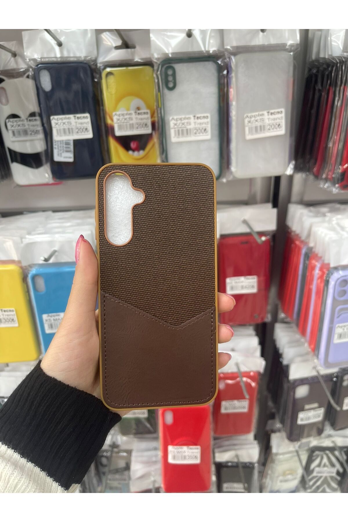 TECNOTREND GALAXY A25 KARTLI DERİ GÖRÜNÜMLÜ SİLİKON KILIF