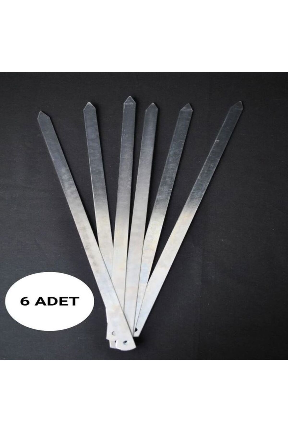 Saint Belisama Concept 6 Adet Profosyonel Paslanmaz Metal Kıyma Şiş (Adana-Urfa-Antep Kebap Şişi)