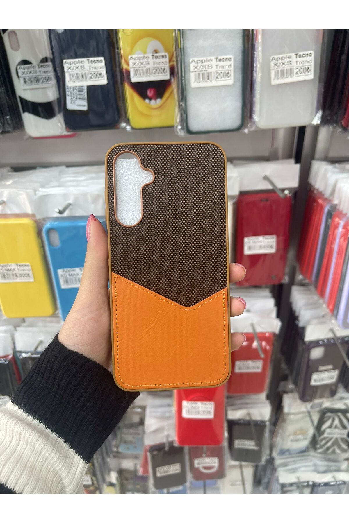 TECNOTREND GALAXY A25 KARTLI DERİ GÖRÜNÜMLÜ SİLİKON KILIF