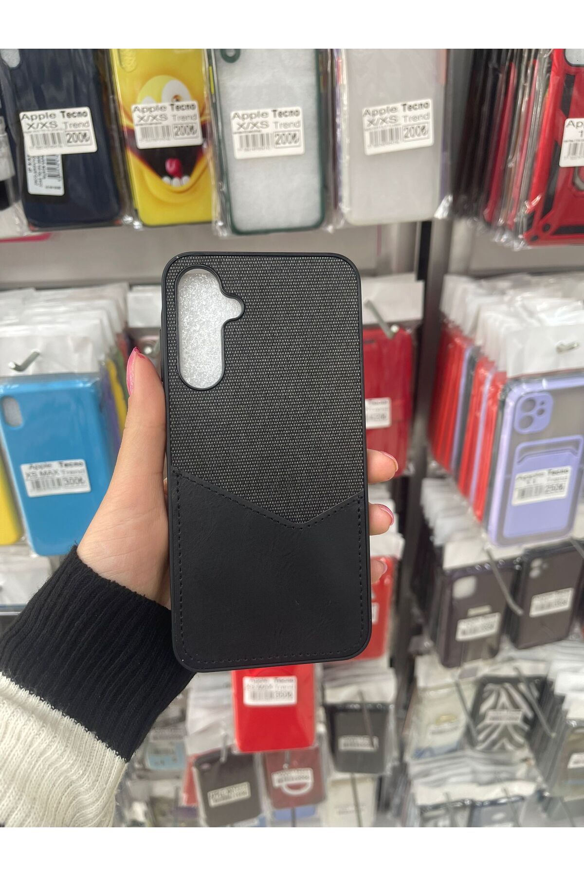 TECNOTREND GALAXY A25 KARTLI DERİ GÖRÜNÜMLÜ SİLİKON KILIF