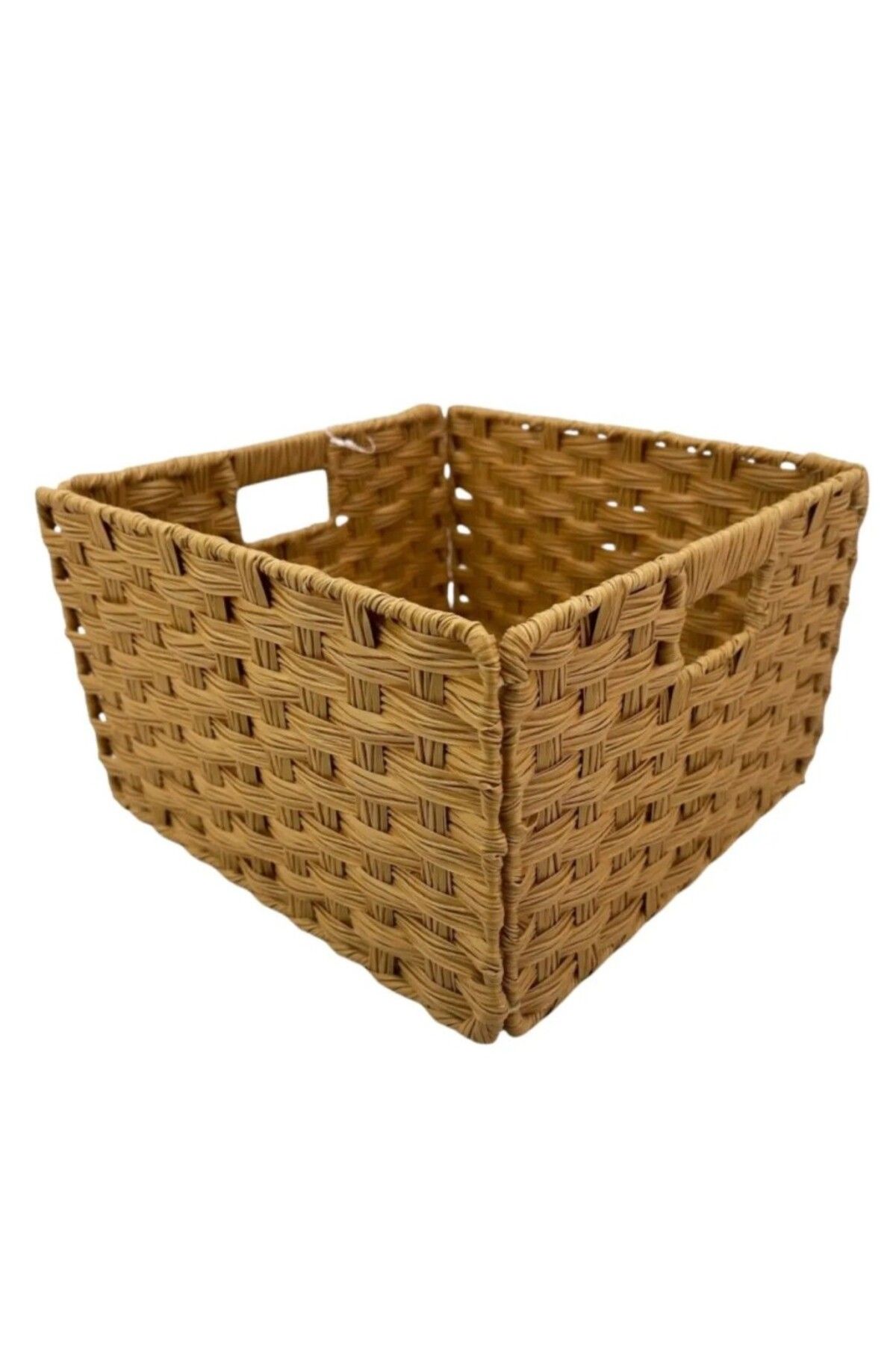 Otantik Çarşı Hasır Plastik Örme Katlanır Organizer Sarı Renk