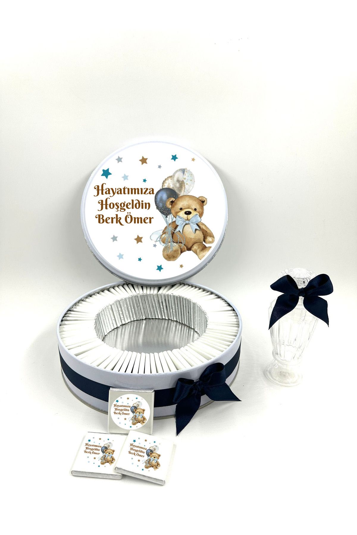TuNa Chocolate 50 Adet İsme Özel Erkek Bebek Çikolatası