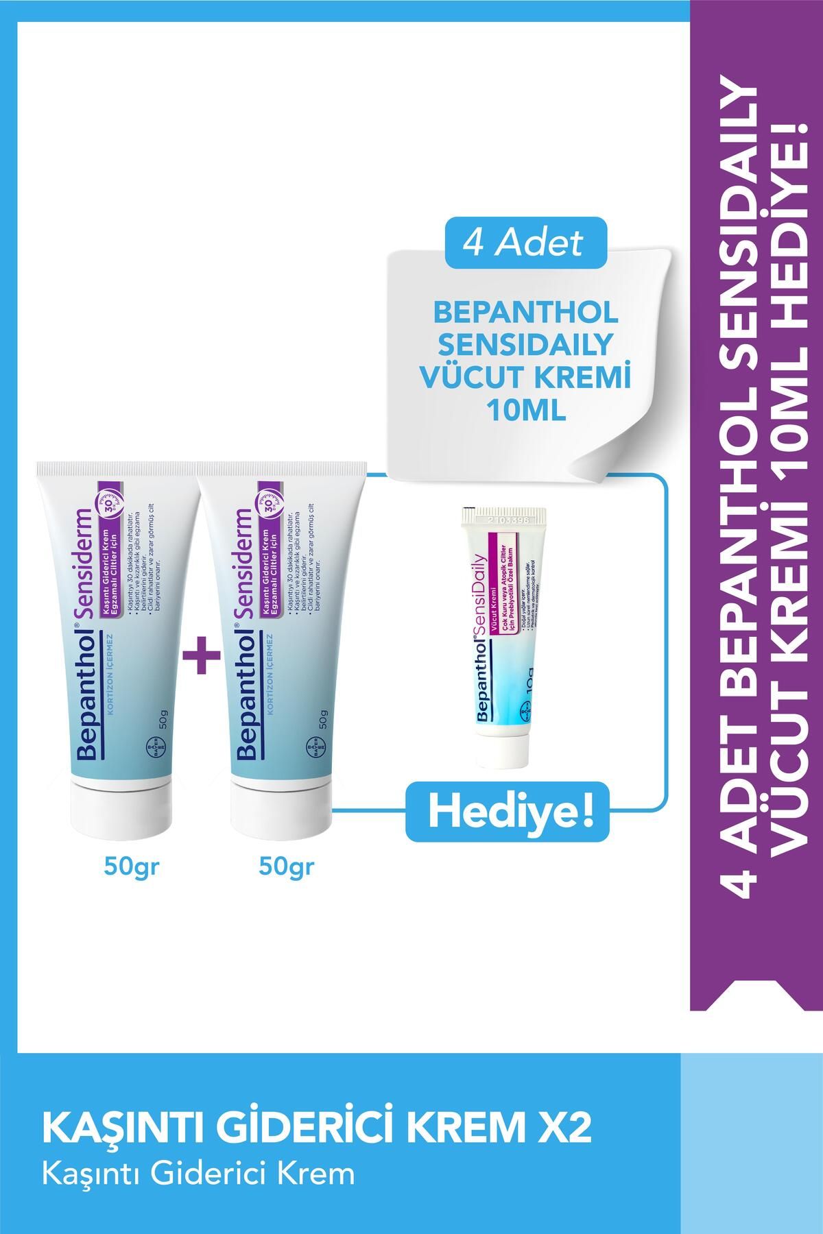 Bepanthol Sensiderm 50g 2'li Paket + Sensidaily Mini Boy - İçin Günlük Vücut Bakım
