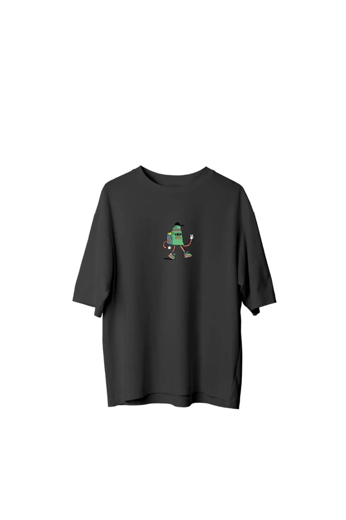 Koklonmoda Unisex Karışık Animasyon Baskılı Oversize T-Shirt