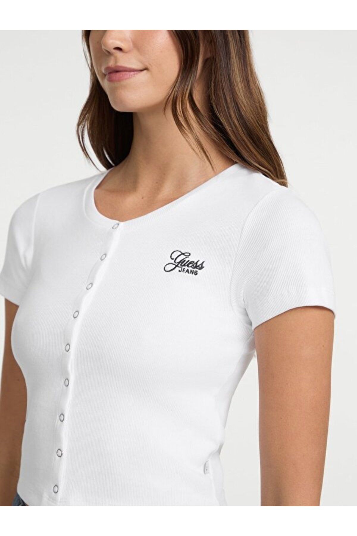 Guess Jeans Sl Cn Snap Kadın Top