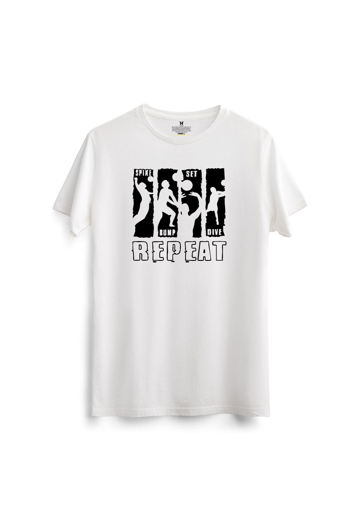hakuof Pamuklu Voleybol Volleyball Antrenman Baskılı Tişört T-shirt