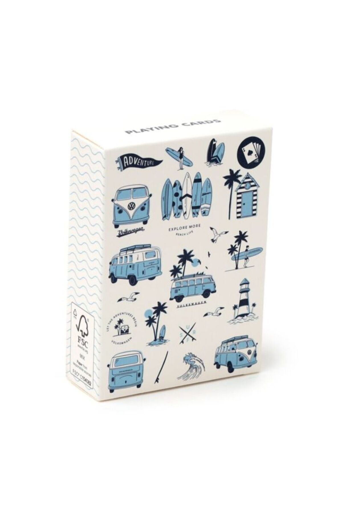 Puckator-Playing cards, Volkswagen VW T1 Camper Bus, Explore More collection, Adventure theme, 54 cards 2