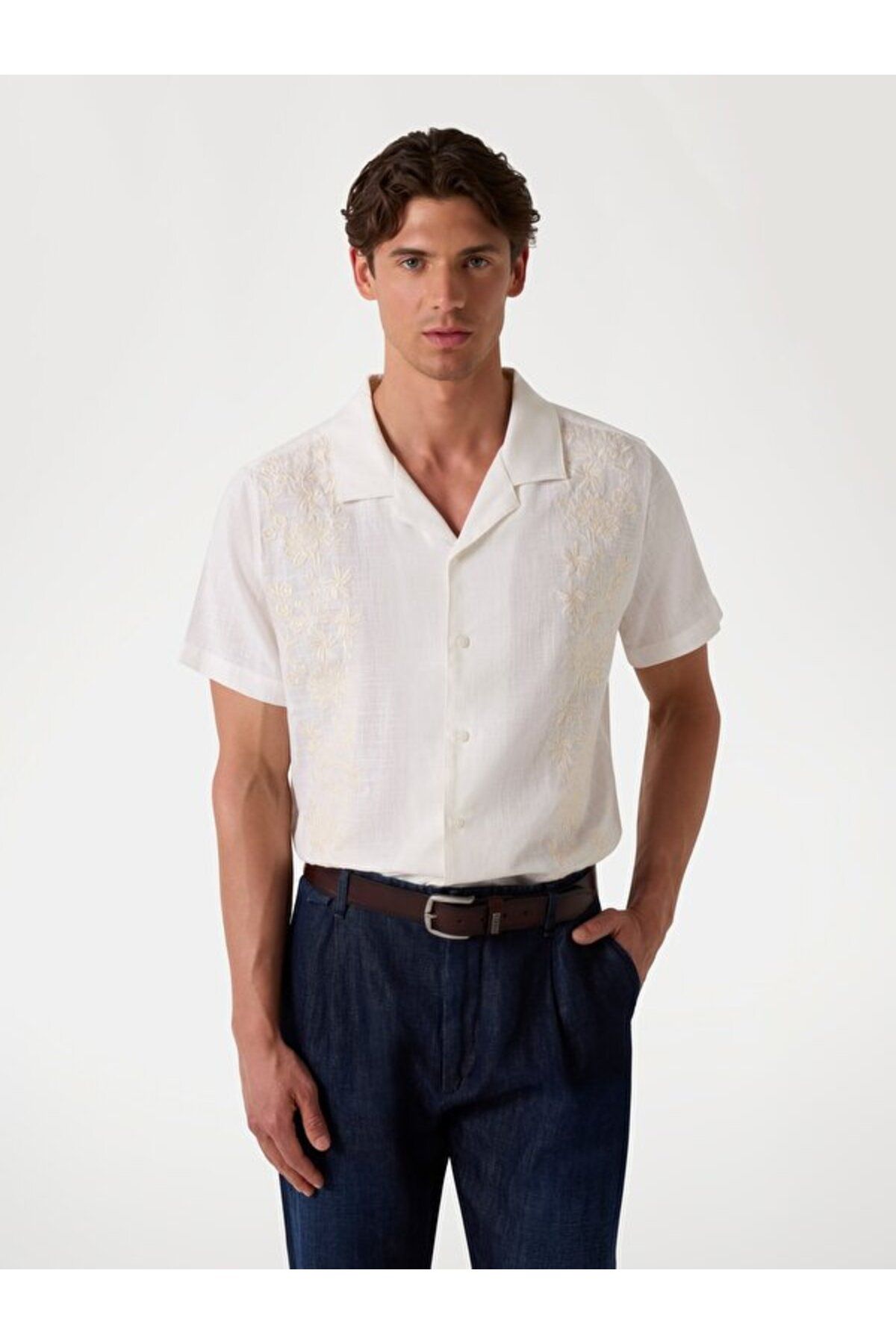 Guess Ss Mosley Erkek Keten Karışımlı Gömlek
