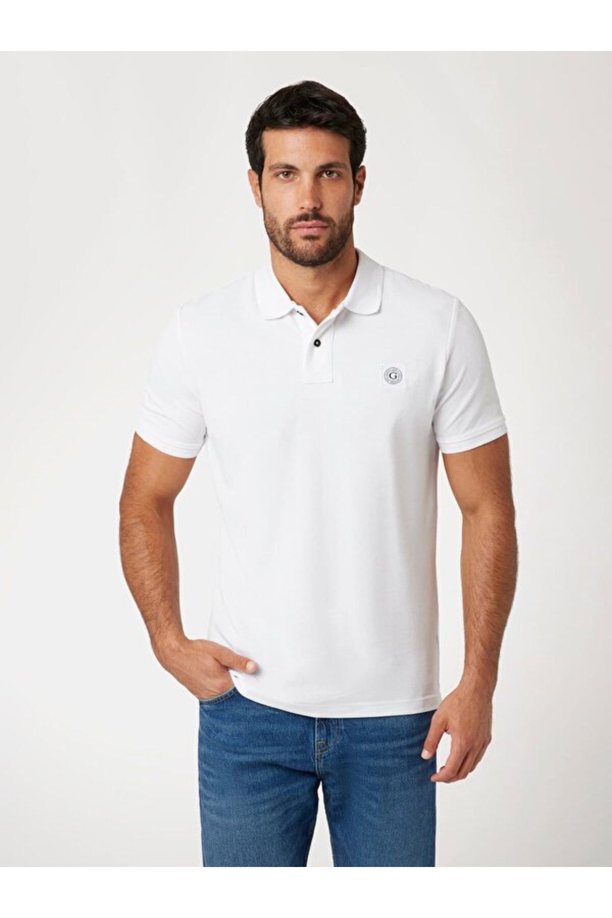 Guess Washed Erkek Slim Fit Polo T-shirt