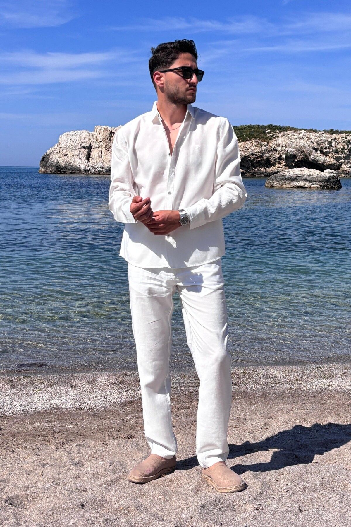inpool Erkek, Modal, Old Money Culture, Regular Fit, Hi-Quality Gömlek-Pantolon takım G15-304