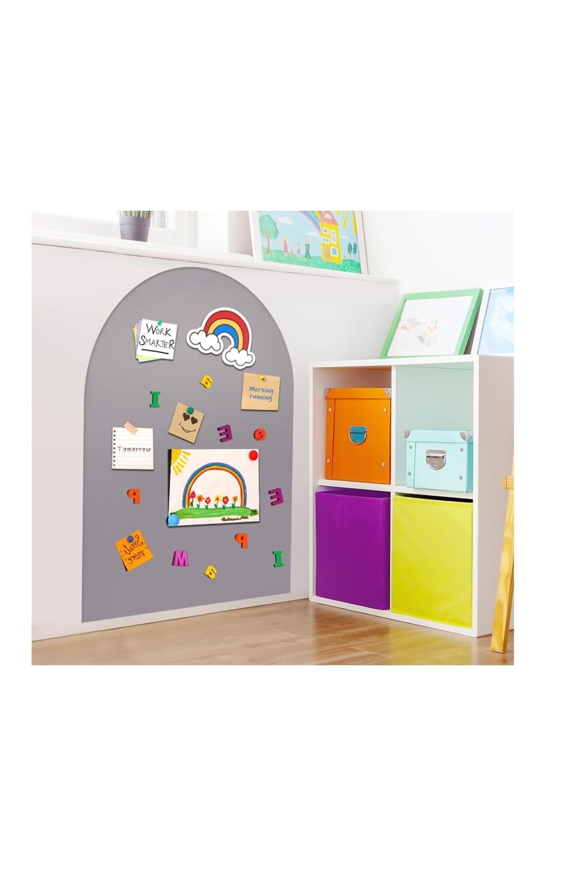 Hdg Yapışkanlı Manyetik Duvar Panosu Mıknatıs tutan Pano 60x90 cm AÇIK GRİ