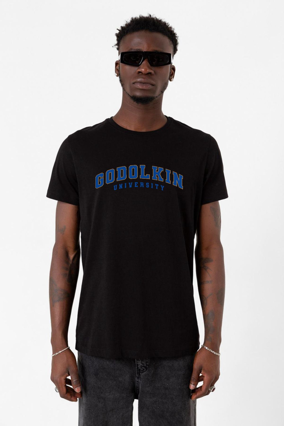 Tshirthane Gen V Godolkin University Letter Siyah Erkek Tshirt