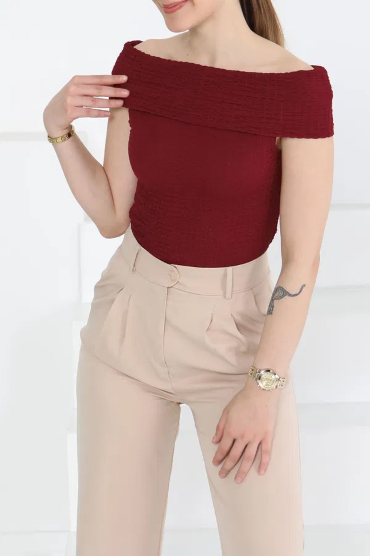 Butik Buffle Kolsuz Madonna Bluz