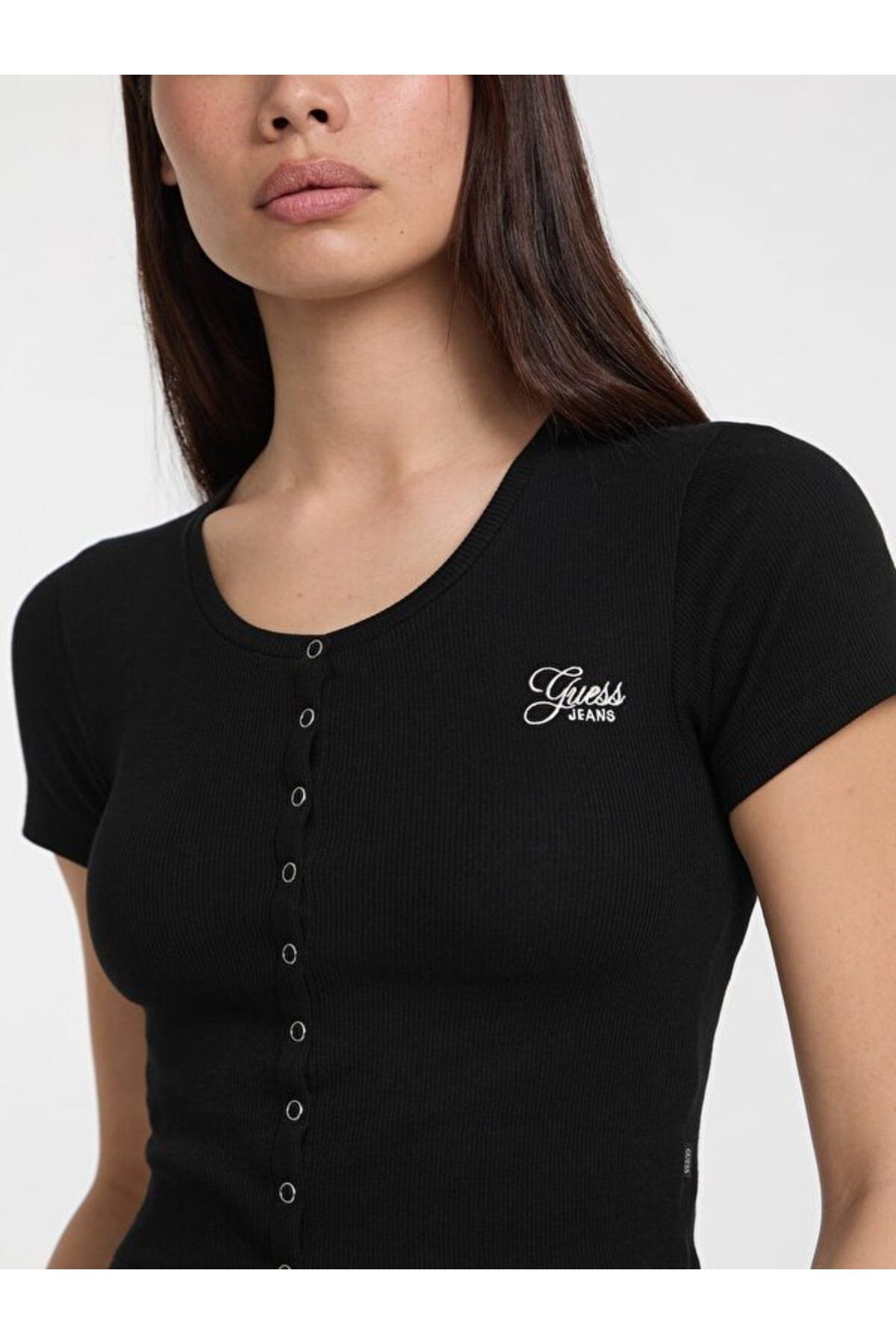 Guess Jeans Sl Cn Snap Kadın Top