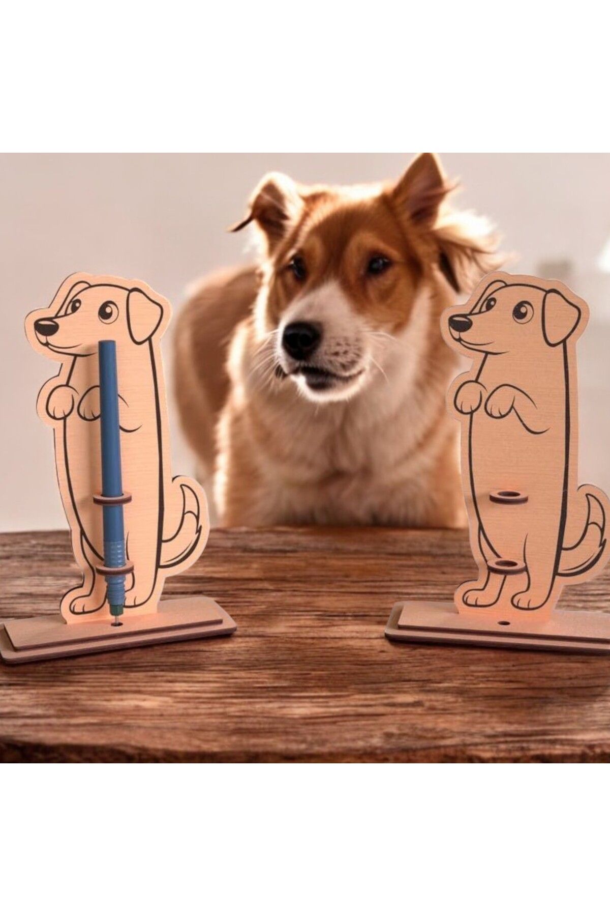 ardecem bilgisayar Ahşap Boyanabilir Köpek Kalemlik etkinlik boyama kreş 1 Adet